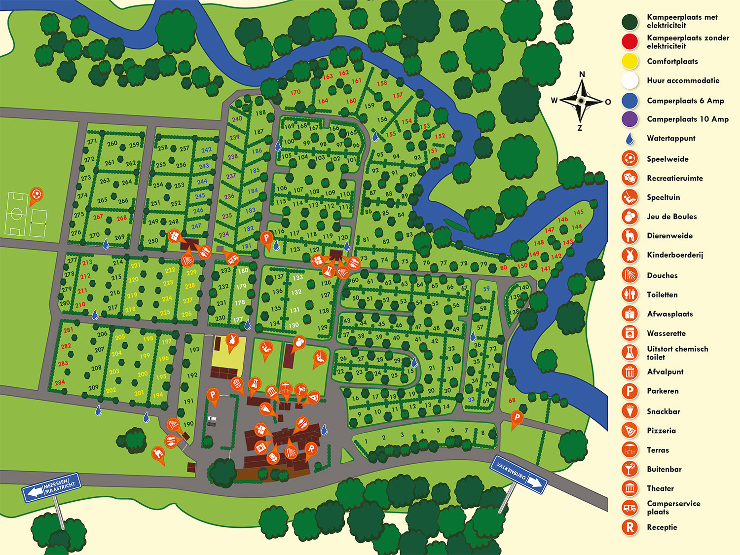 Campsite map 't Geuldal
