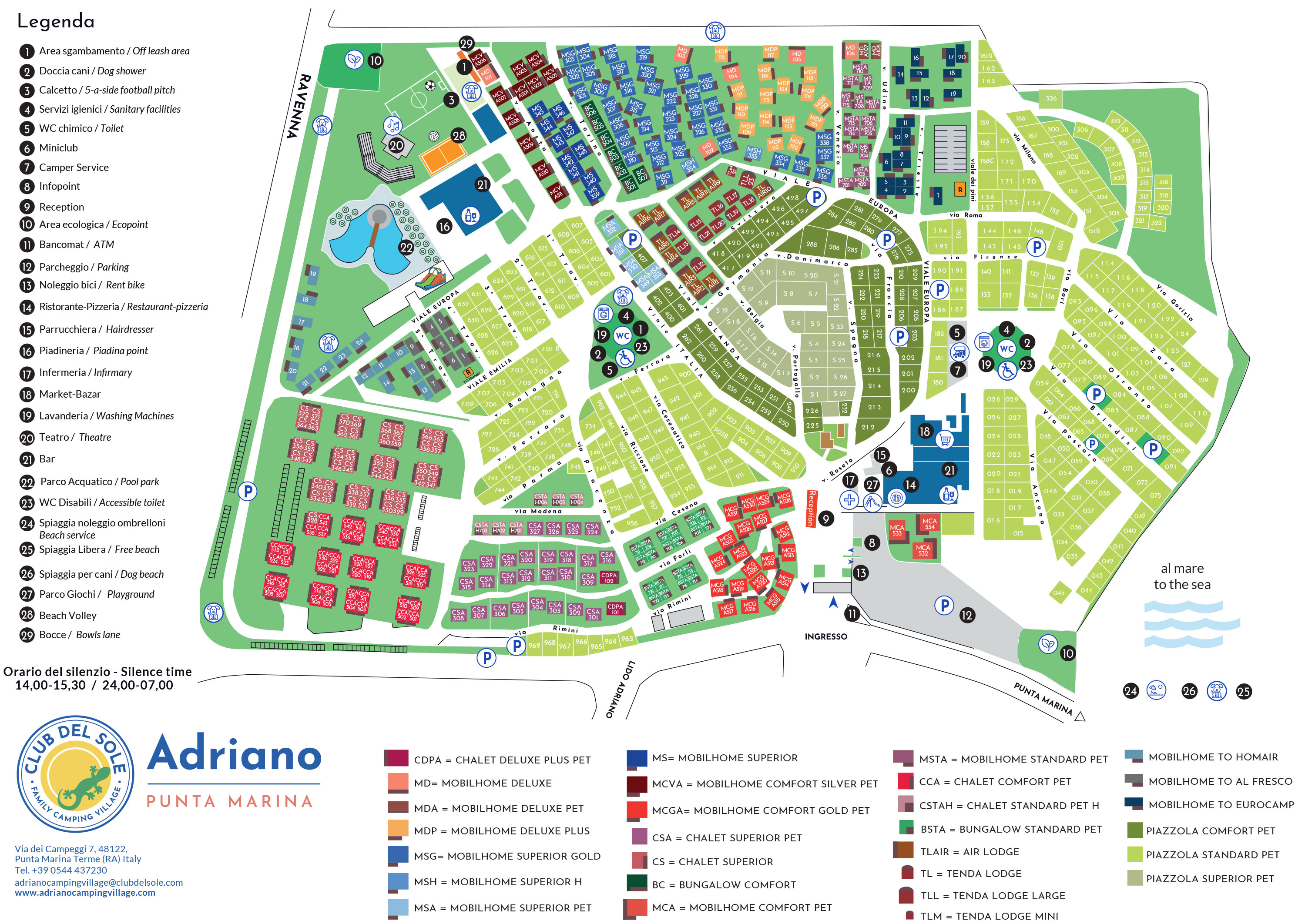 Campsite map Adriano Family Village