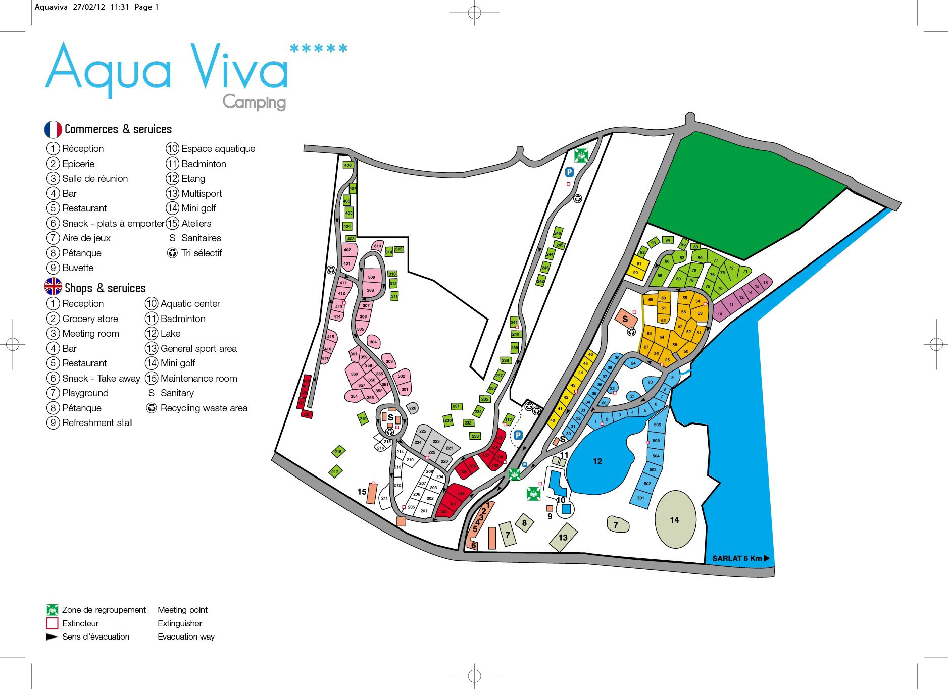 Campsite map Aqua Viva