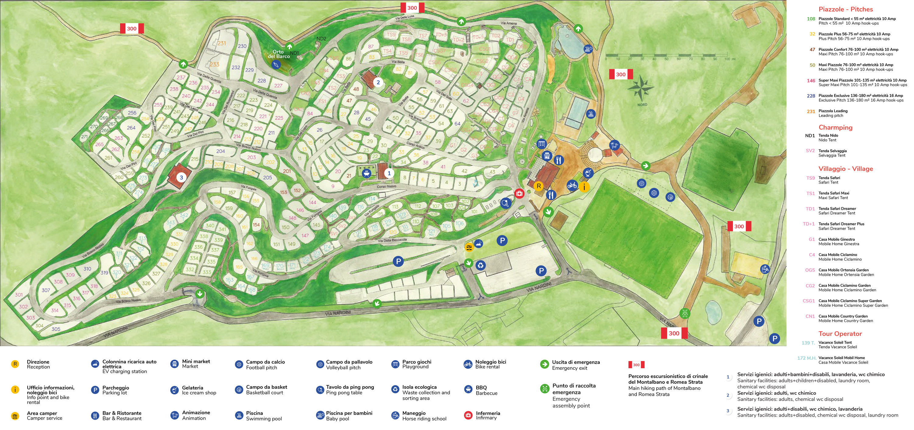 Campsite map Barco Reale