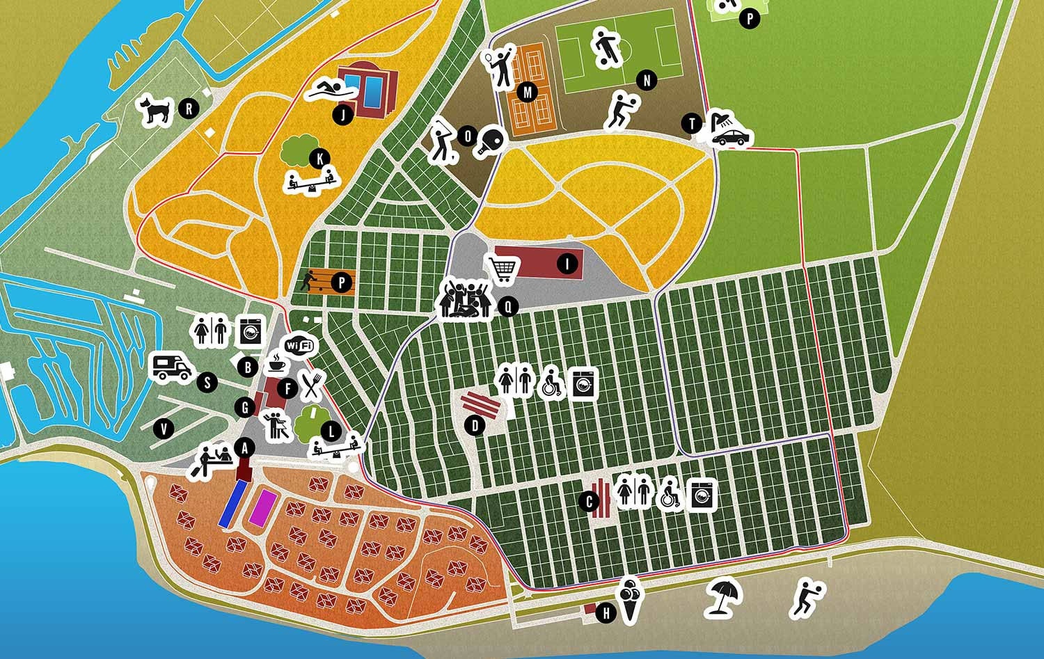 Campsite map Belvedere Pineta