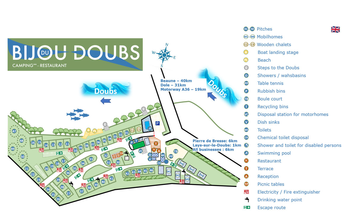 Campsite map Bijou du Doubs