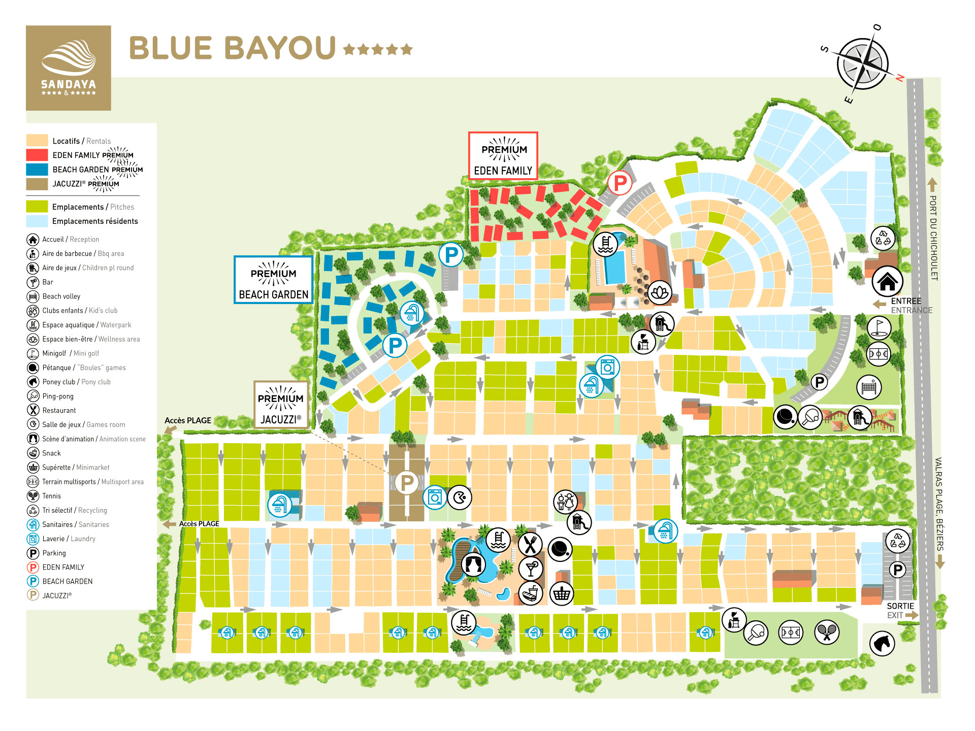 Campsite map Blue Bayou