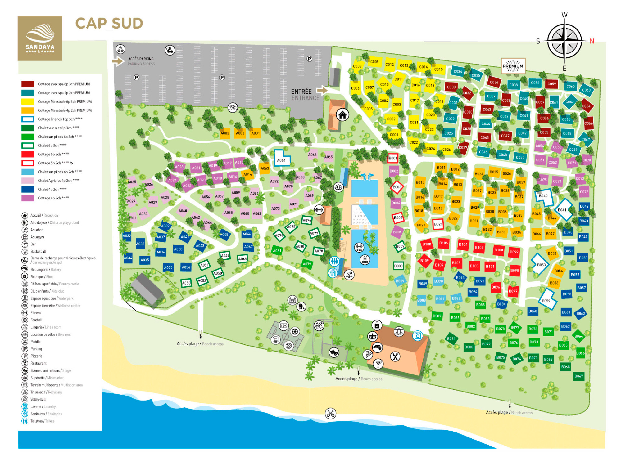 Campsite map Cap Sud
