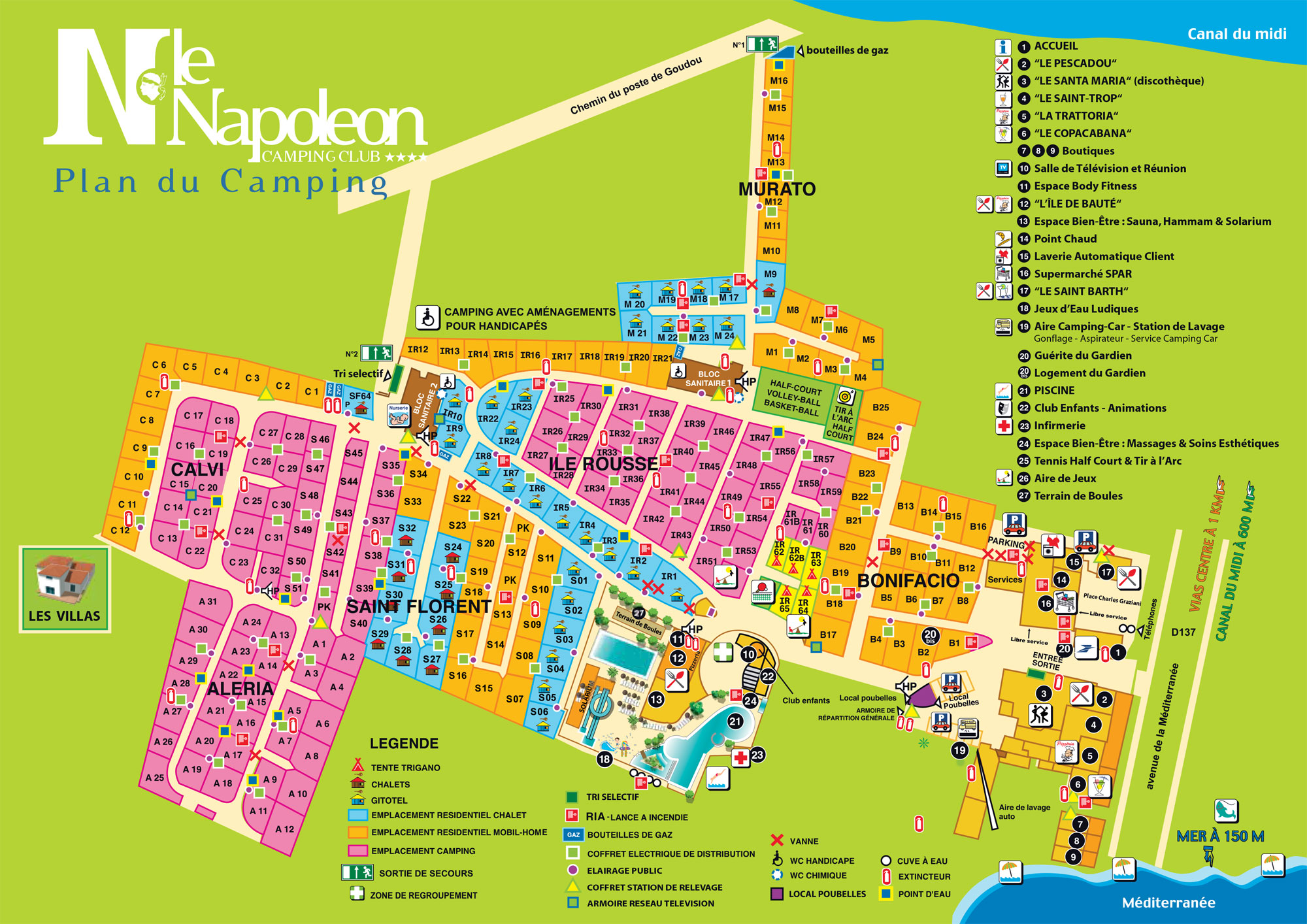 Campsite map Club Le Napoléon