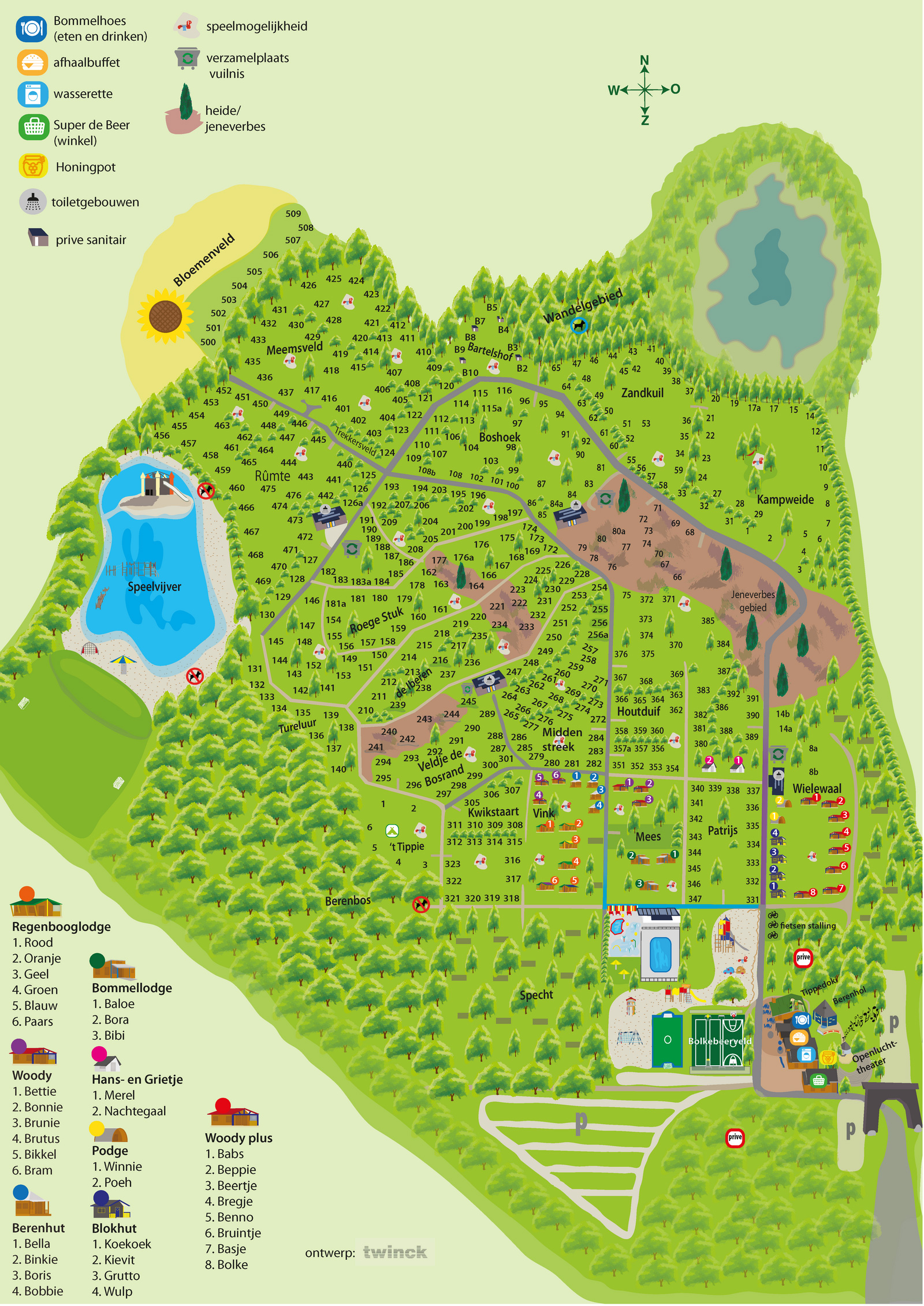 Campsite map De Berenkuil