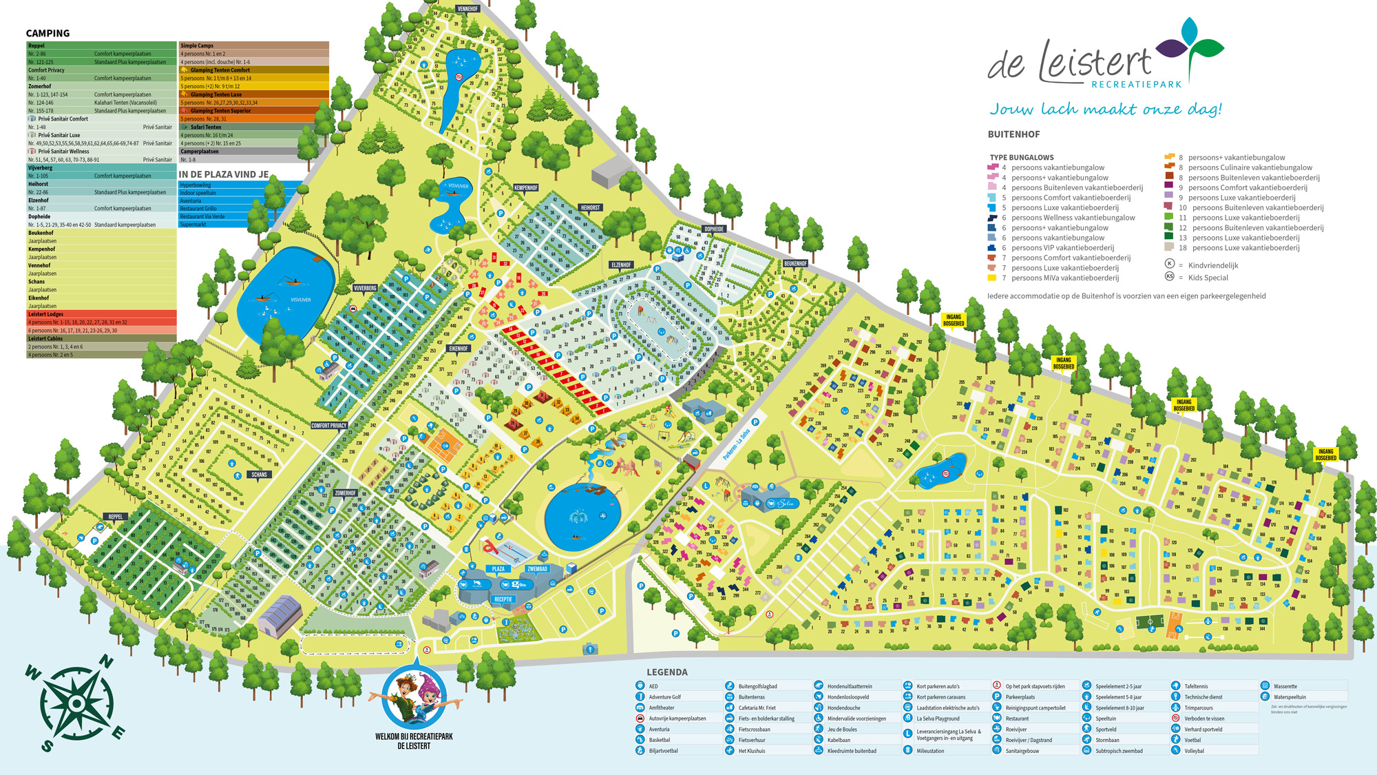 Campsite map De Leistert