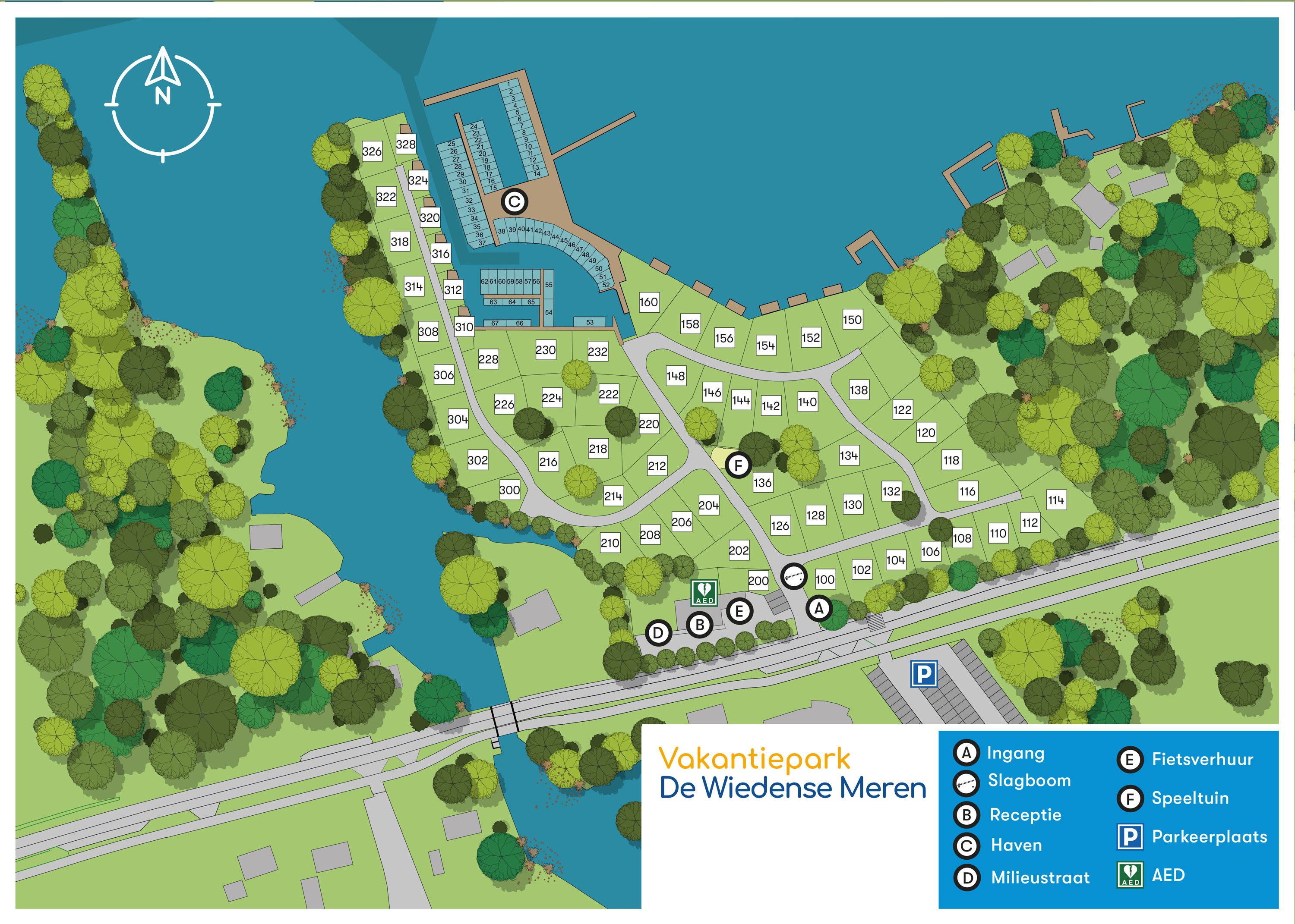 Campsite map De Wiedense Meren