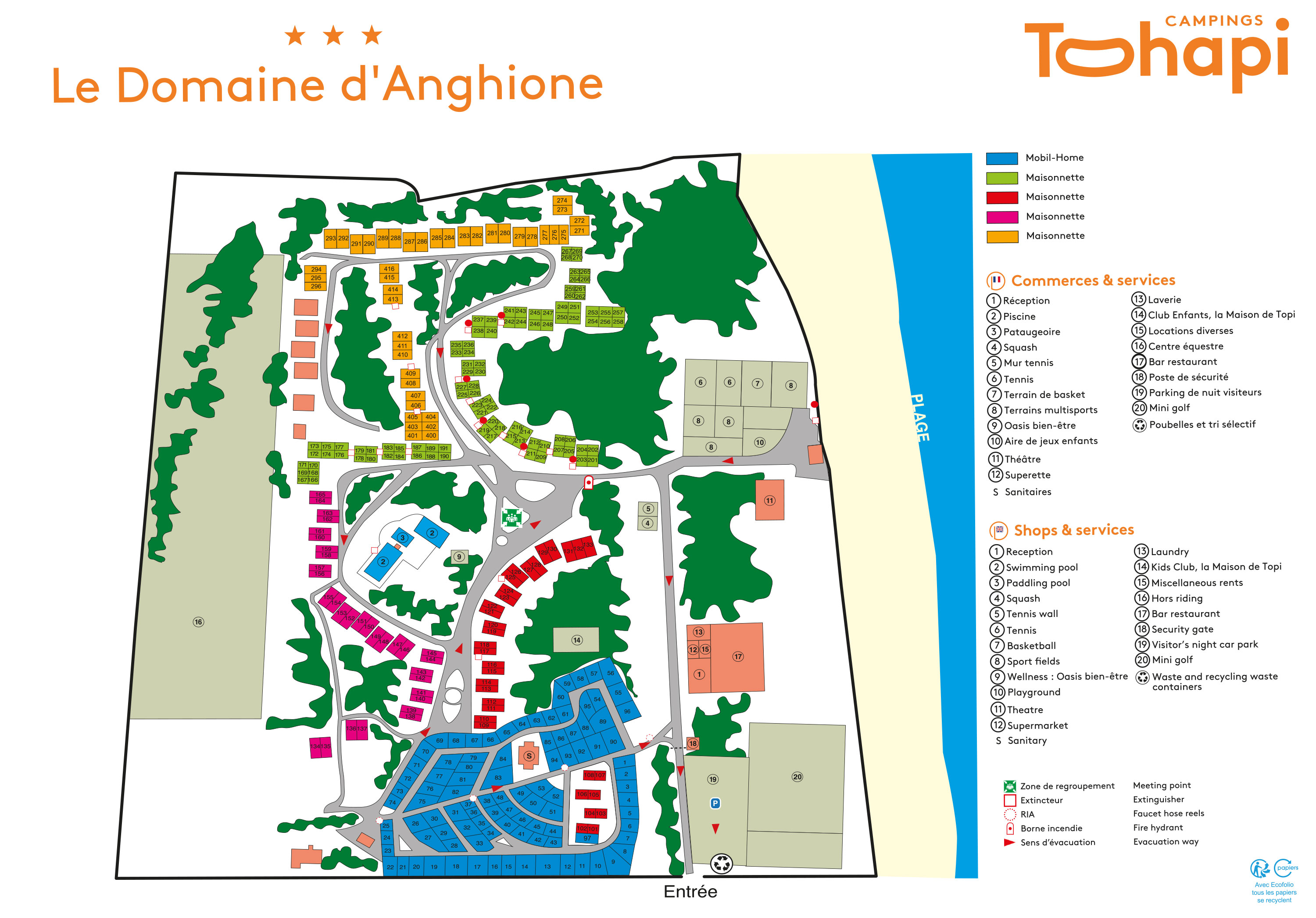 Campsite map Domaine d'Anghione