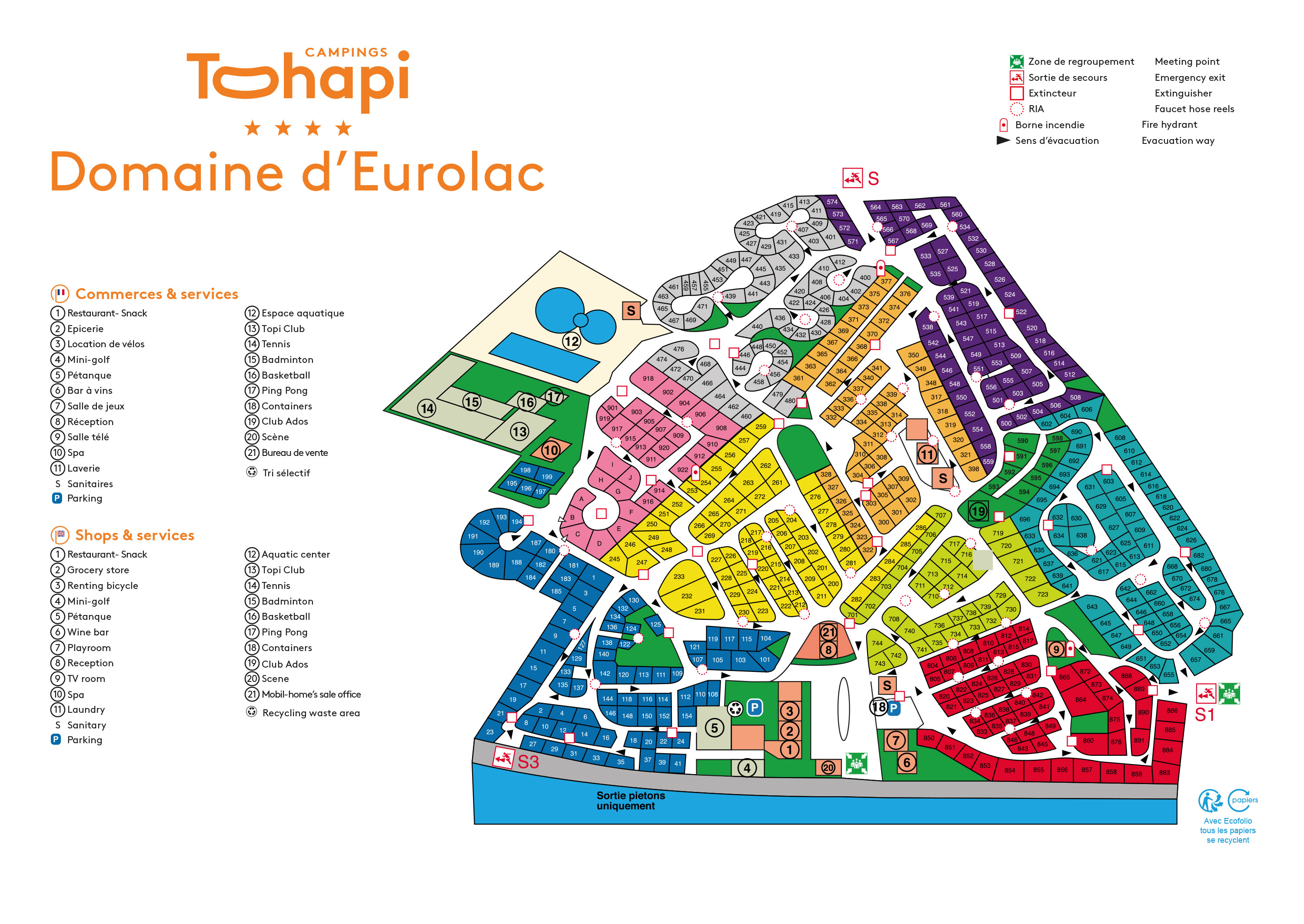 Campsite map Domaine d'Eurolac