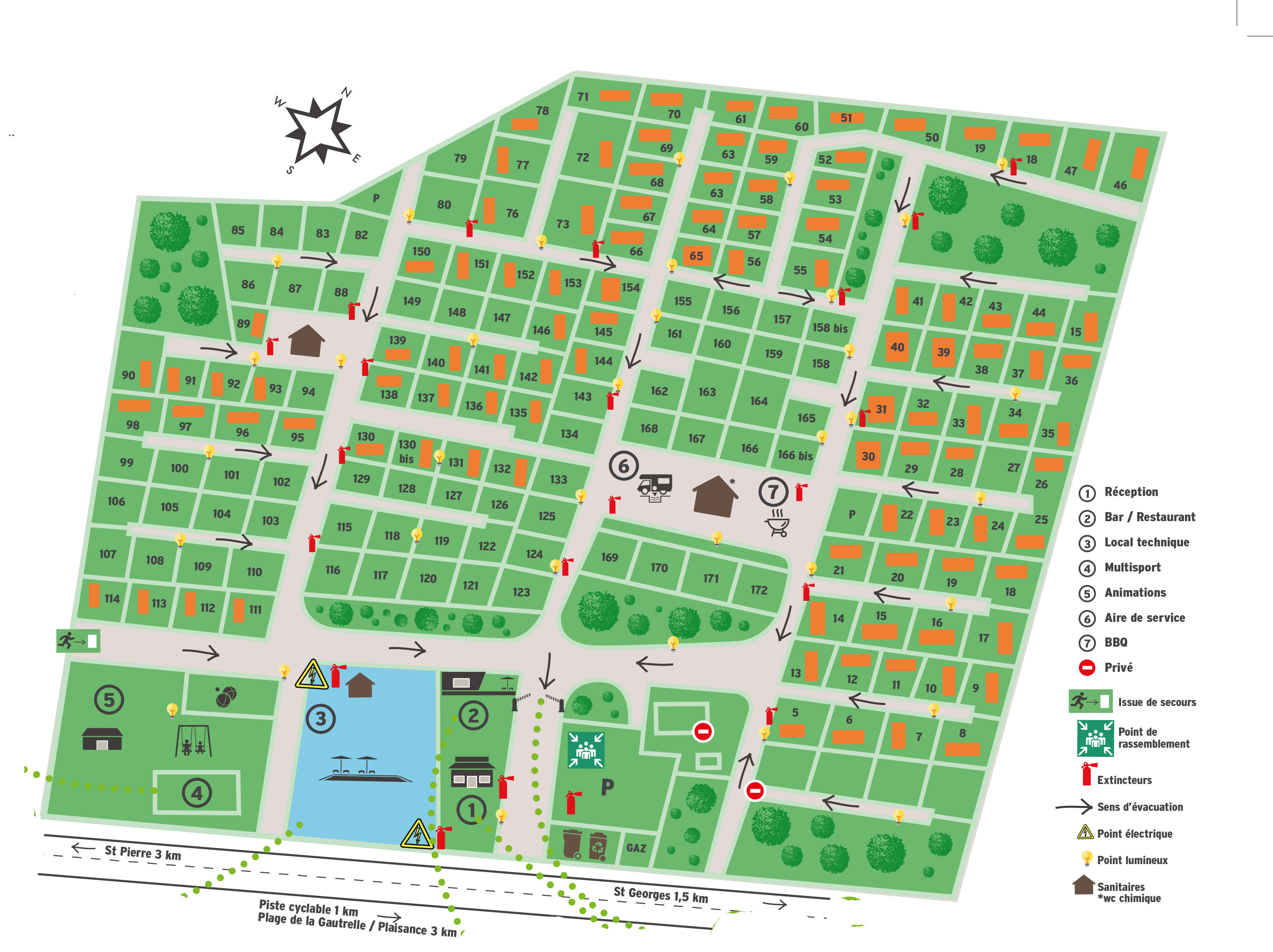 Campsite map Domaine d'Oléron