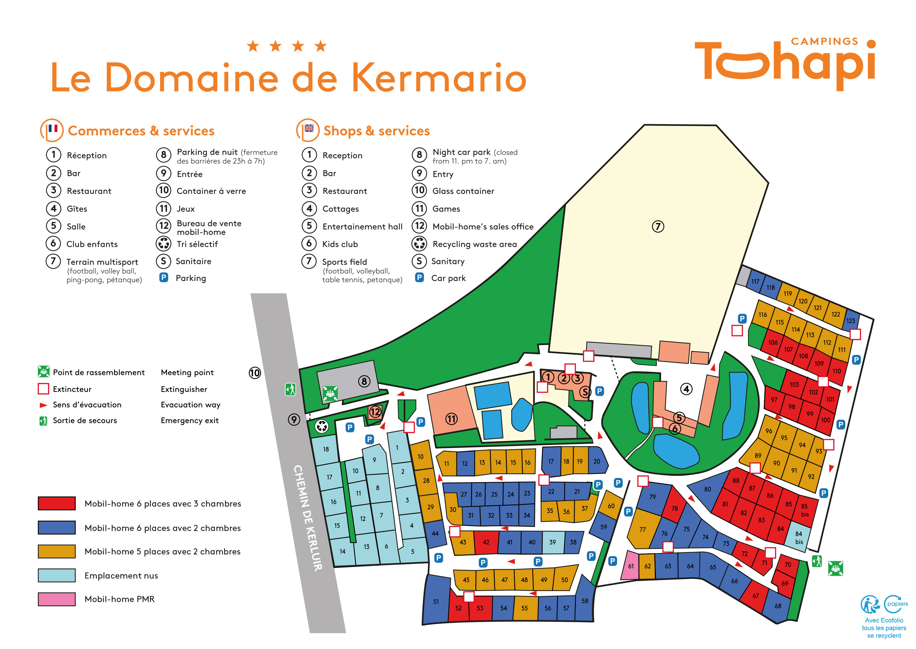 Campsite map Domaine de Kermario
