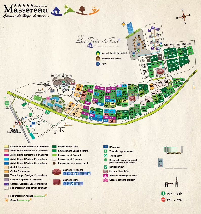 Campsite map Domaine de Massereau