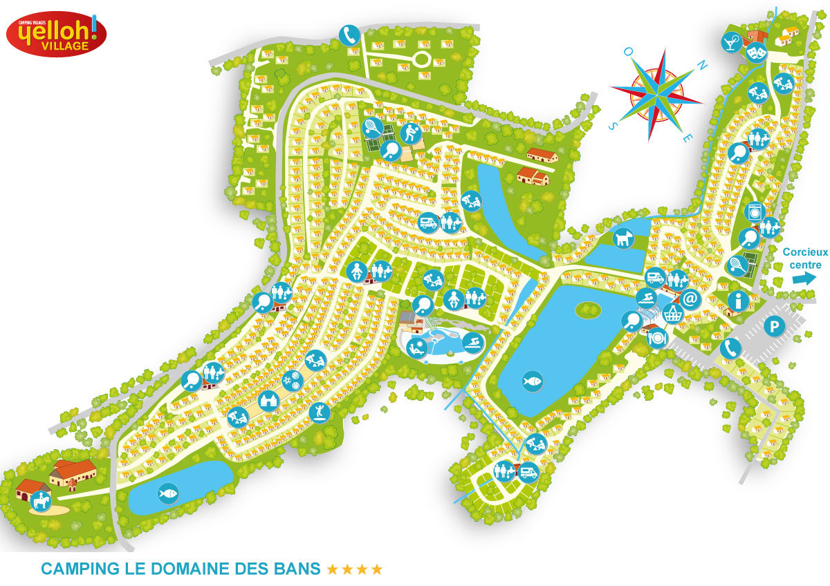 Campsite map Domaine des Bans