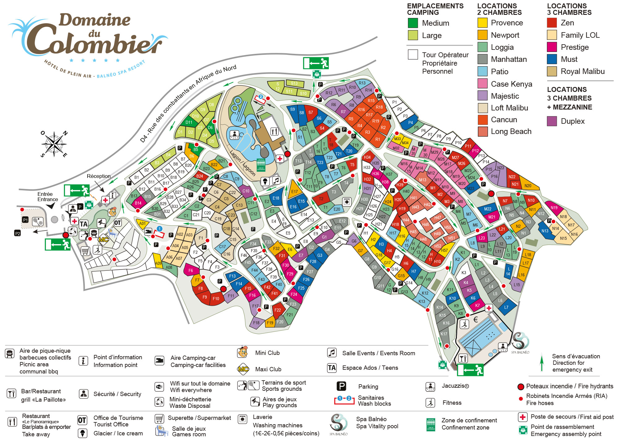 Campsite map Domaine du Colombier