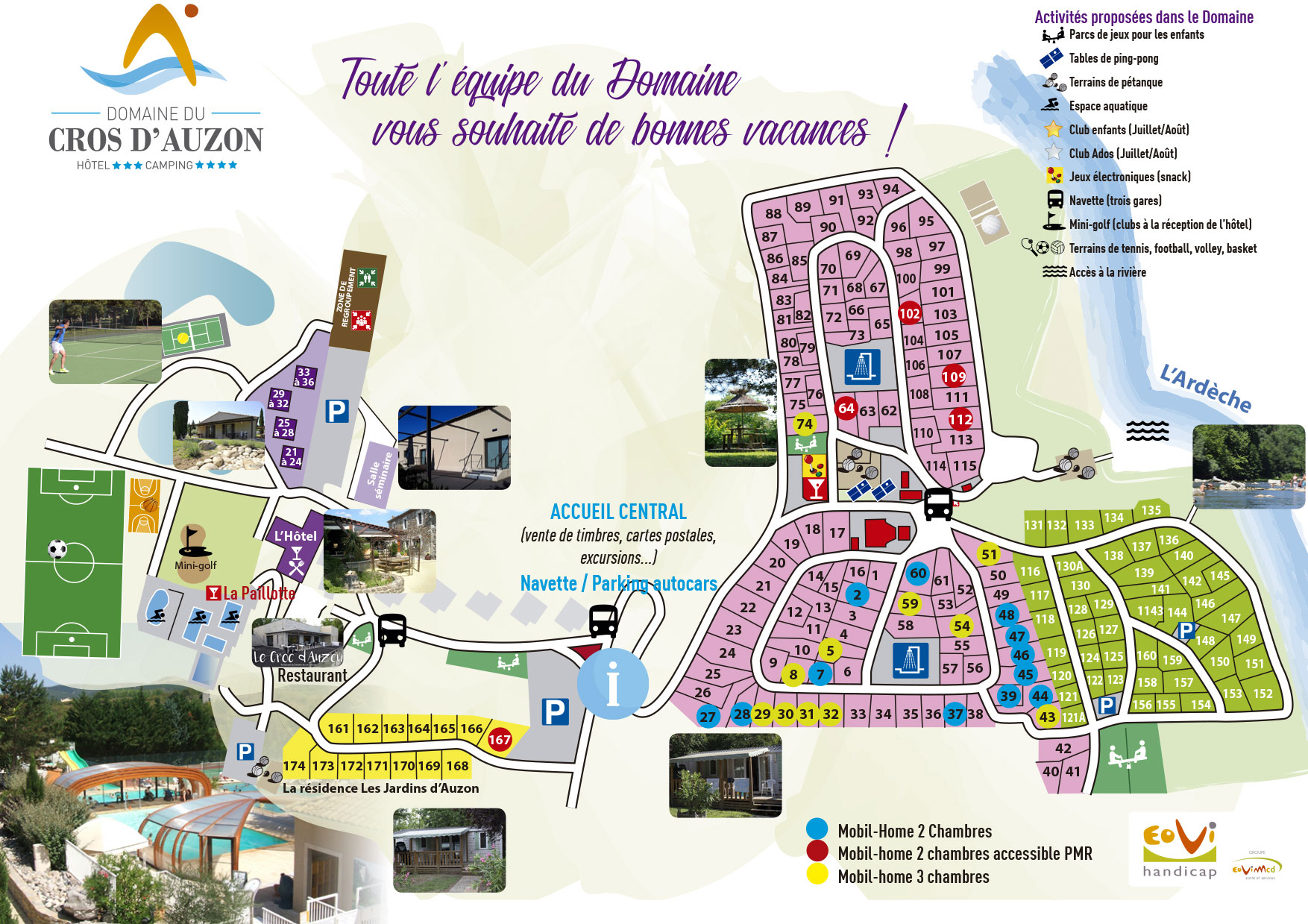 Campsite map Domaine du Cros d'Auzon