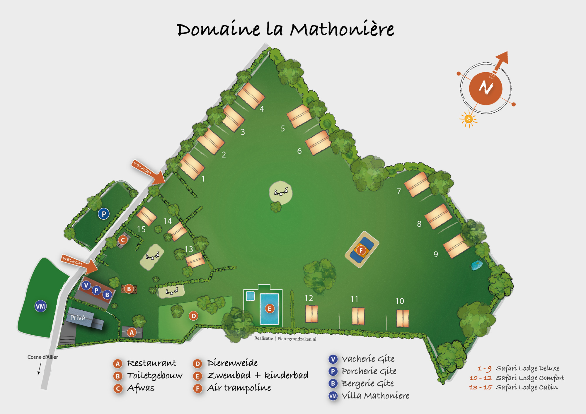 Campsite map Domaine la Mathonière