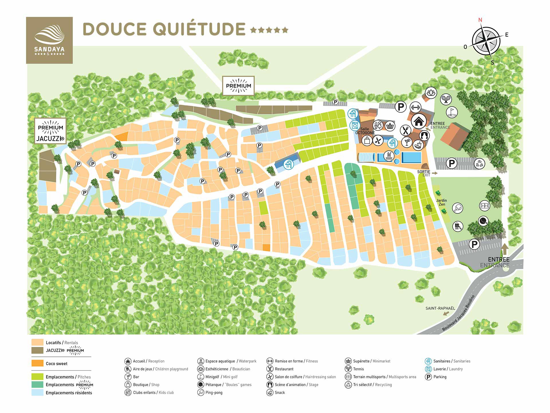 Campsite map Douce Quietude