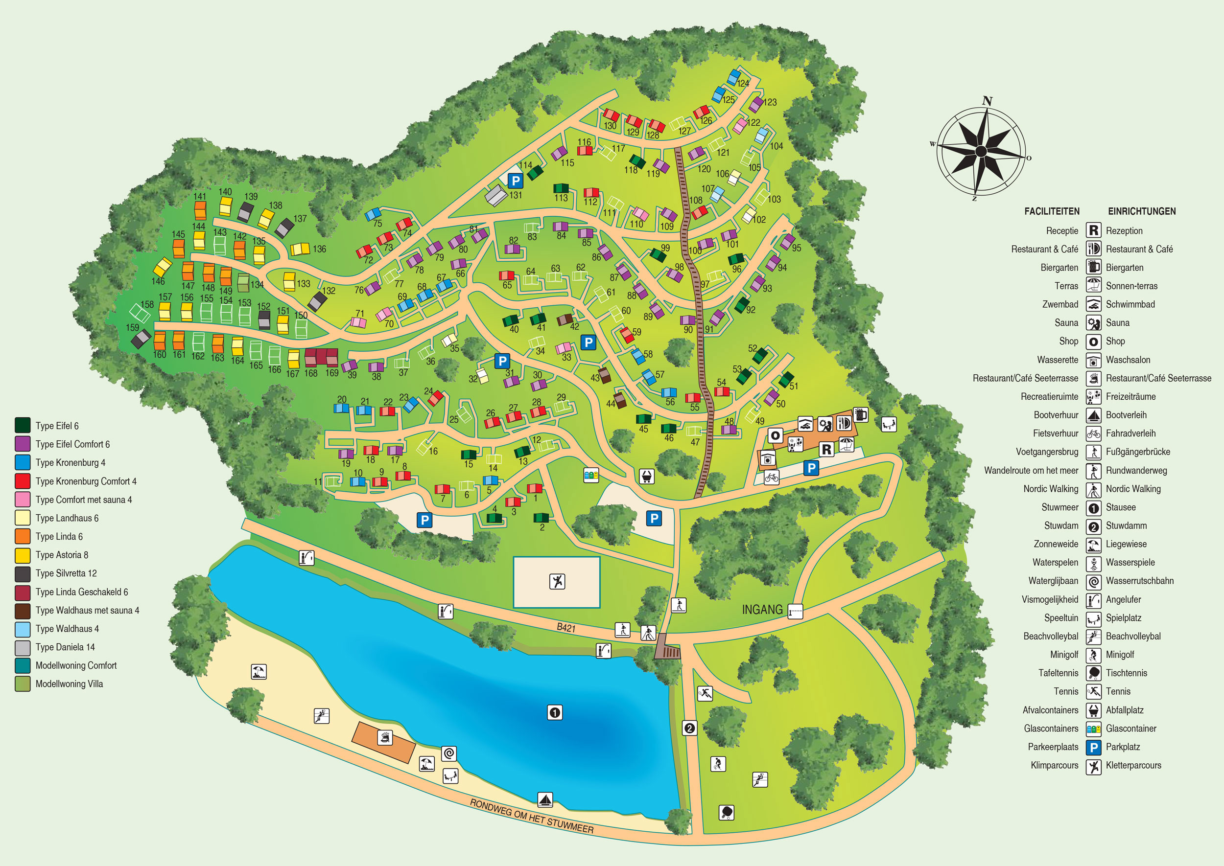 Campsite map Eifelpark Kronenburger See