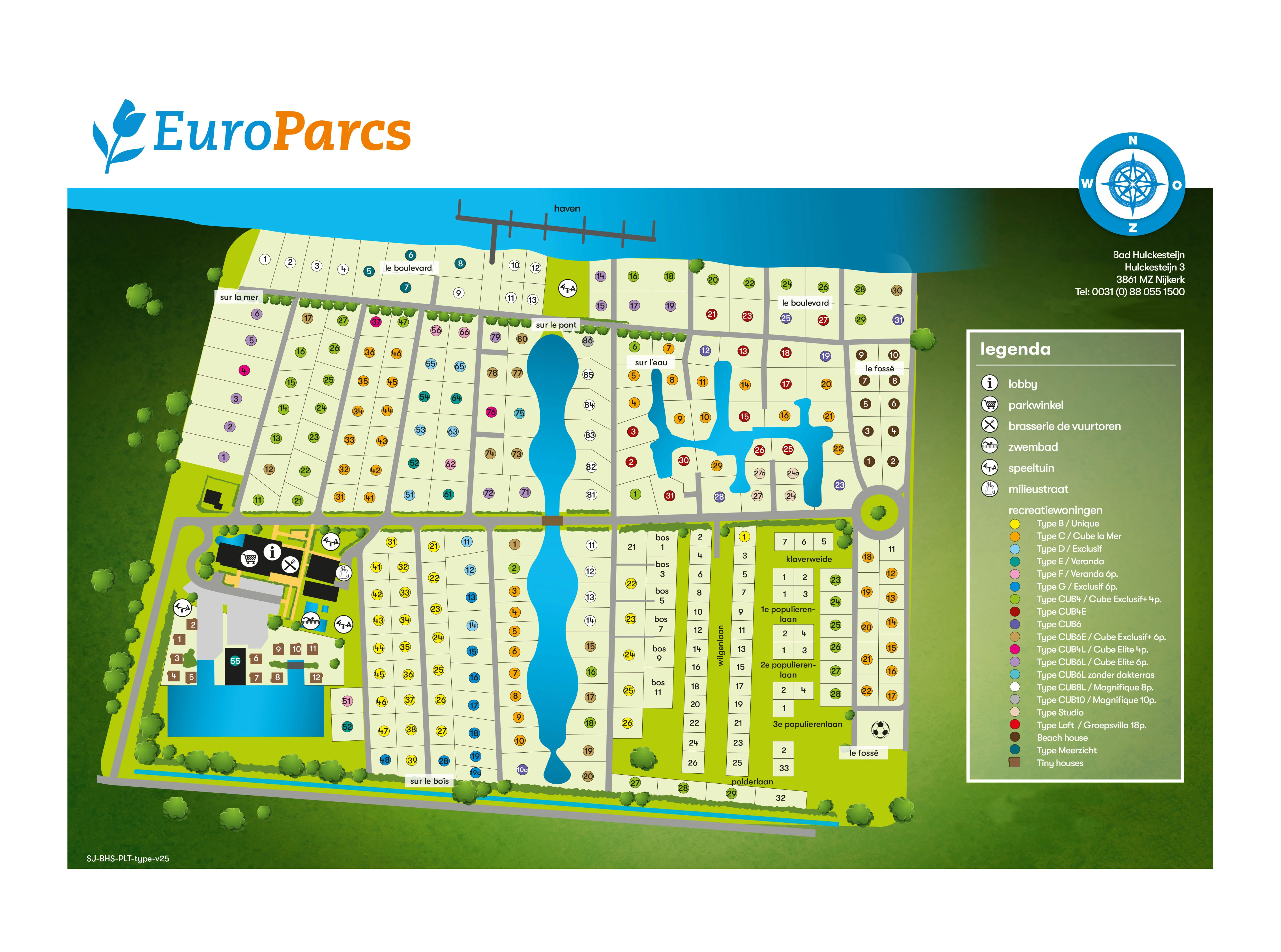 Campsite map EuroParcs Bad Hulckesteijn