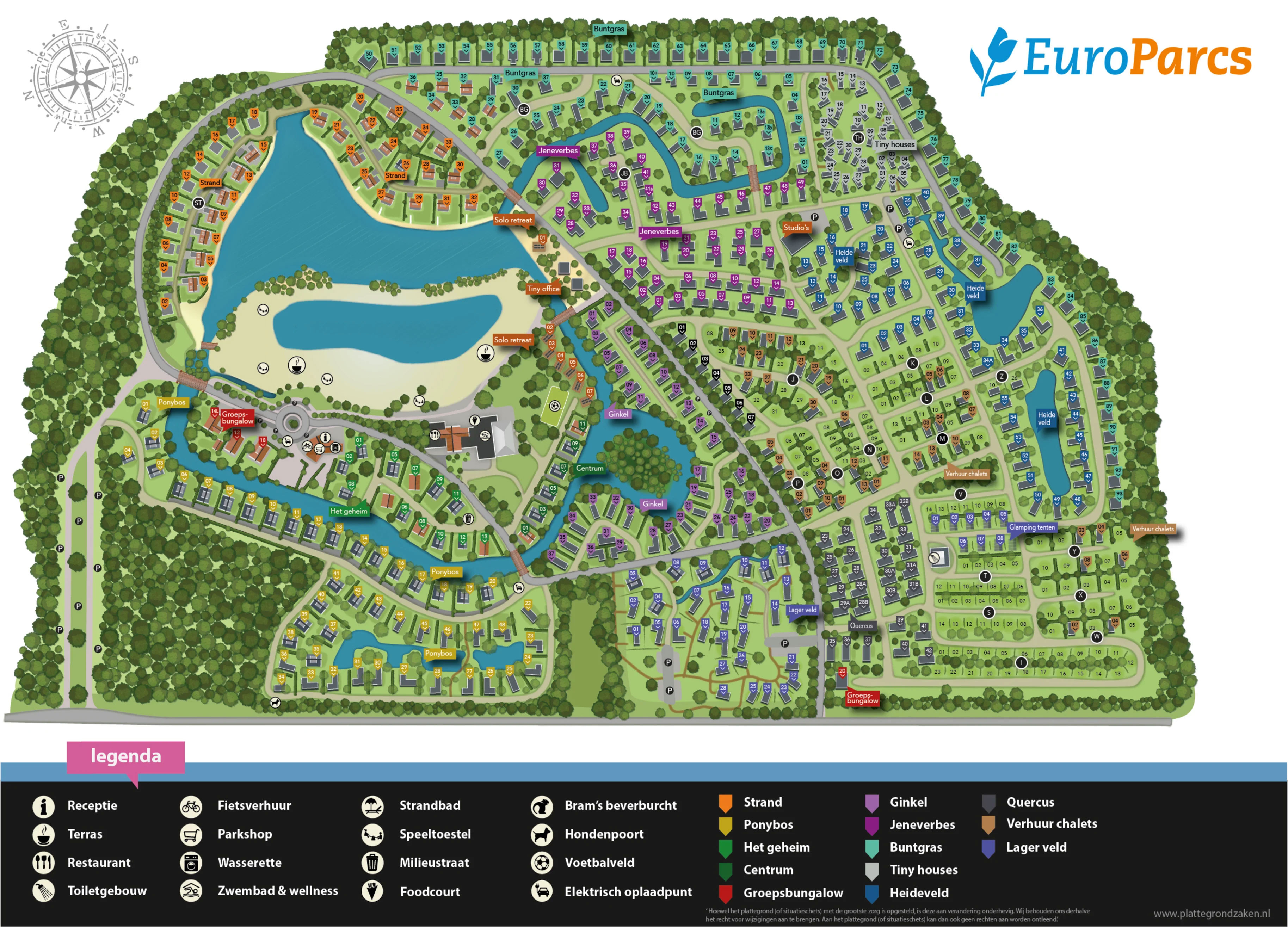 Campsite map Europarcs De Zanding