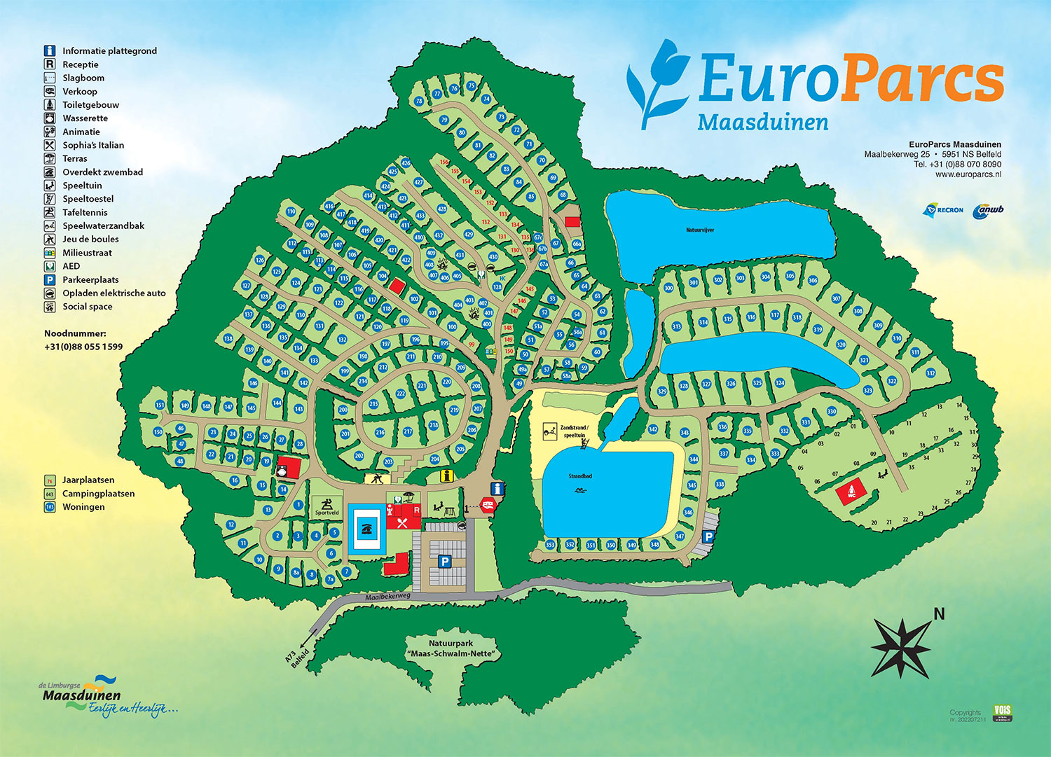Campsite map EuroParcs Maasduinen