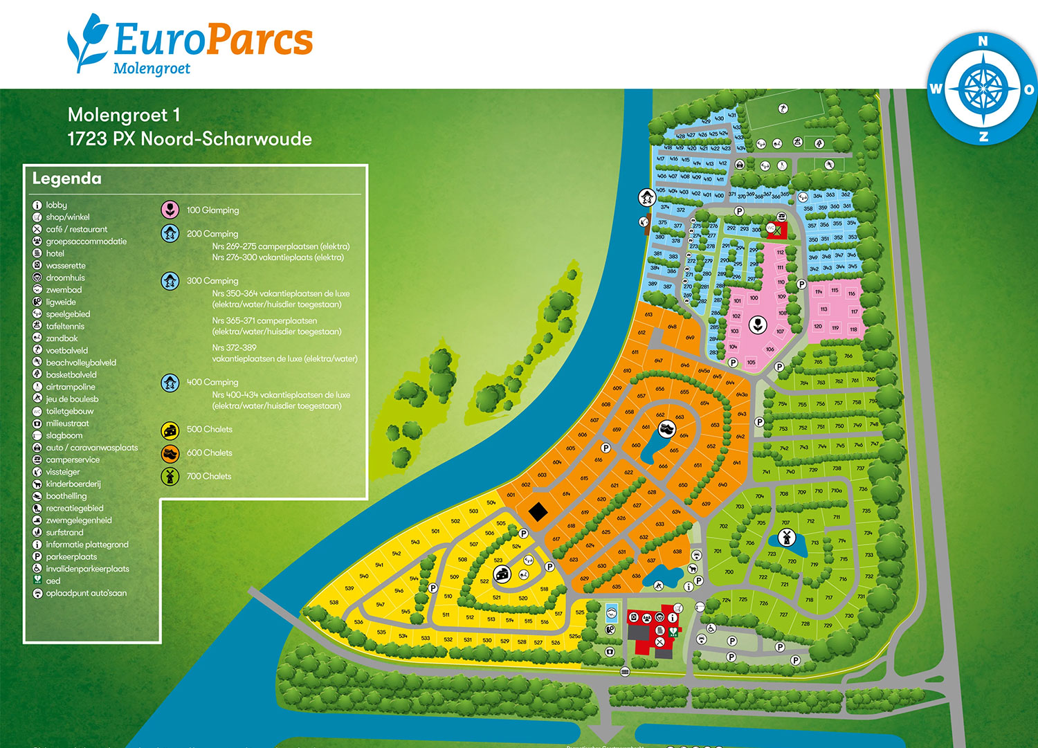 Campsite map EuroParcs Molengroet