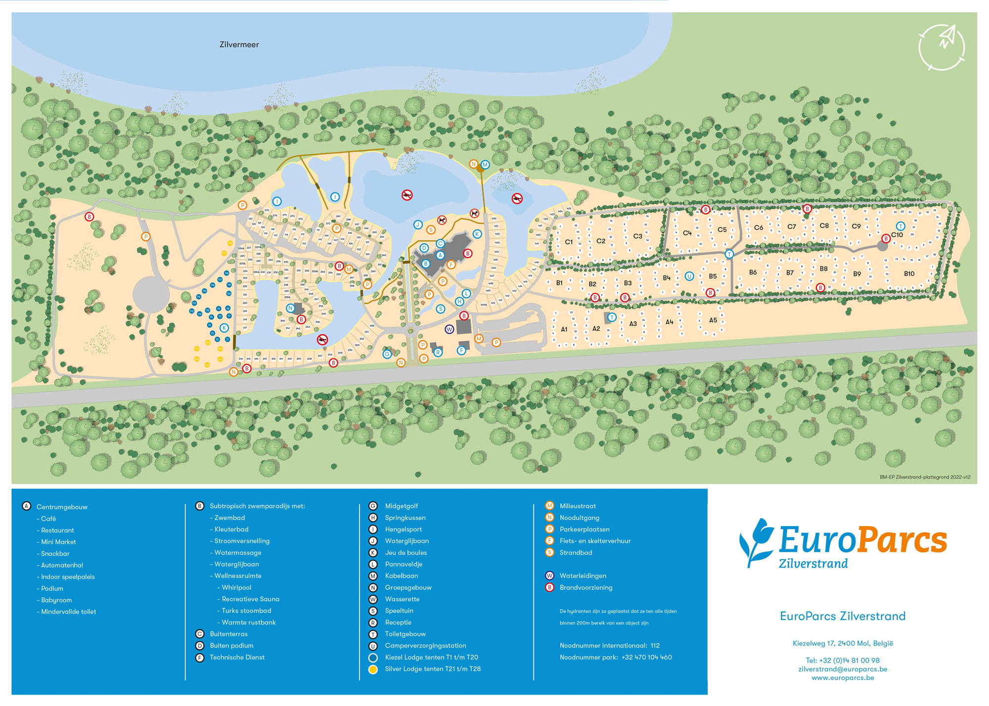 Campsite map EuroParcs Zilverstrand