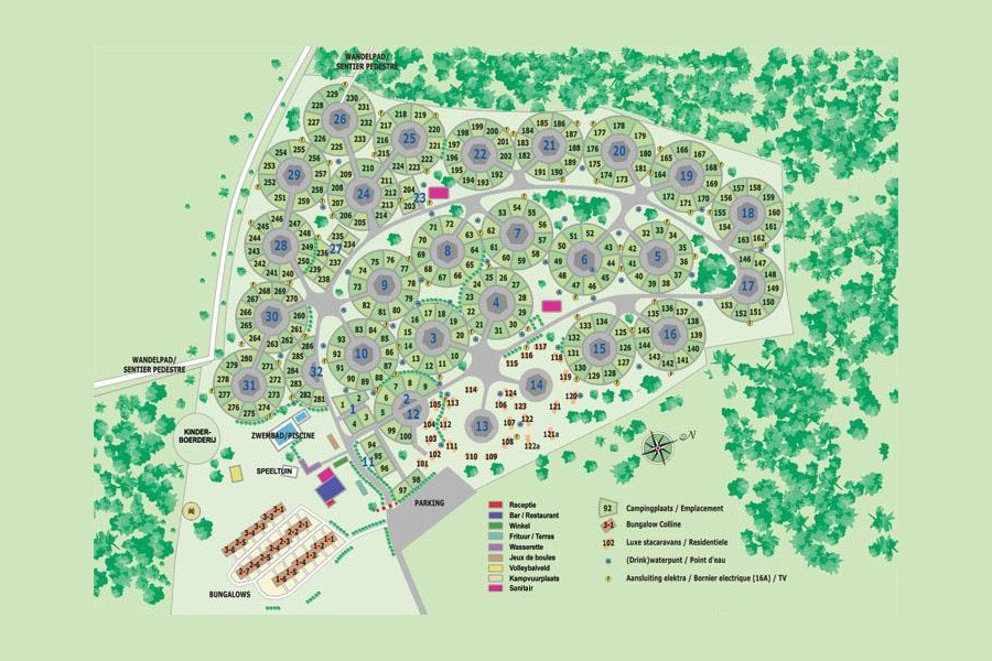 Campsite map Floreal La Colline de Rabais