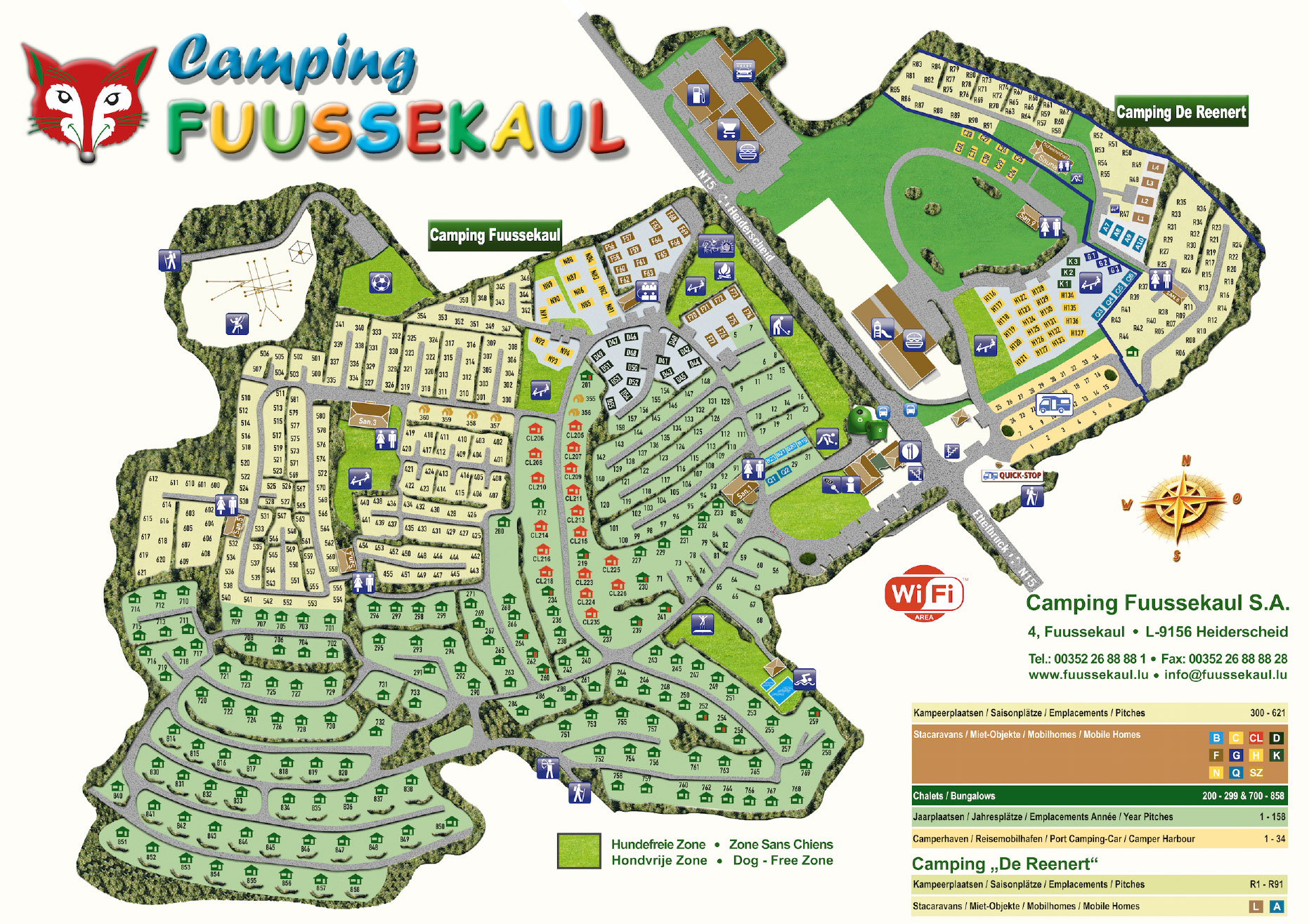 Campsite map Fuussekaul