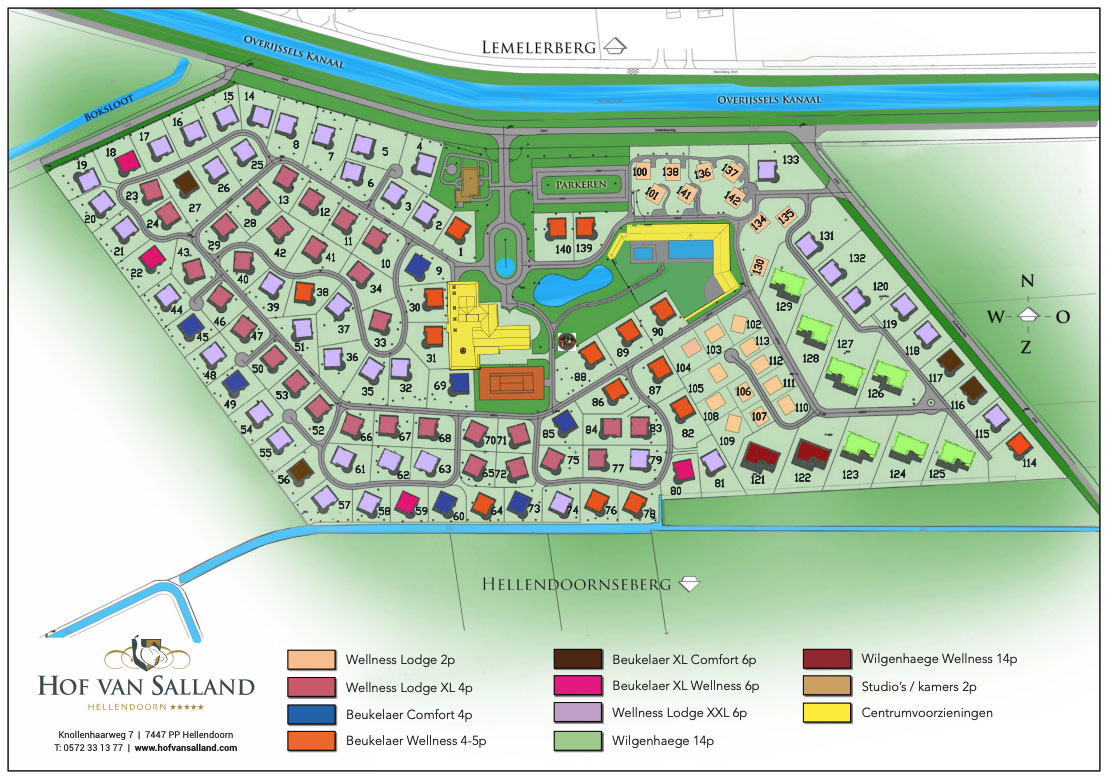 Campsite map Hof van Salland