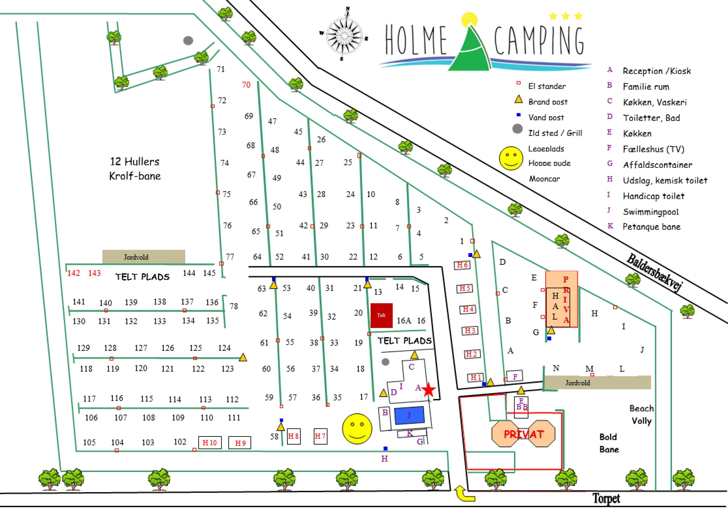 Campsite map Holme Å Camping