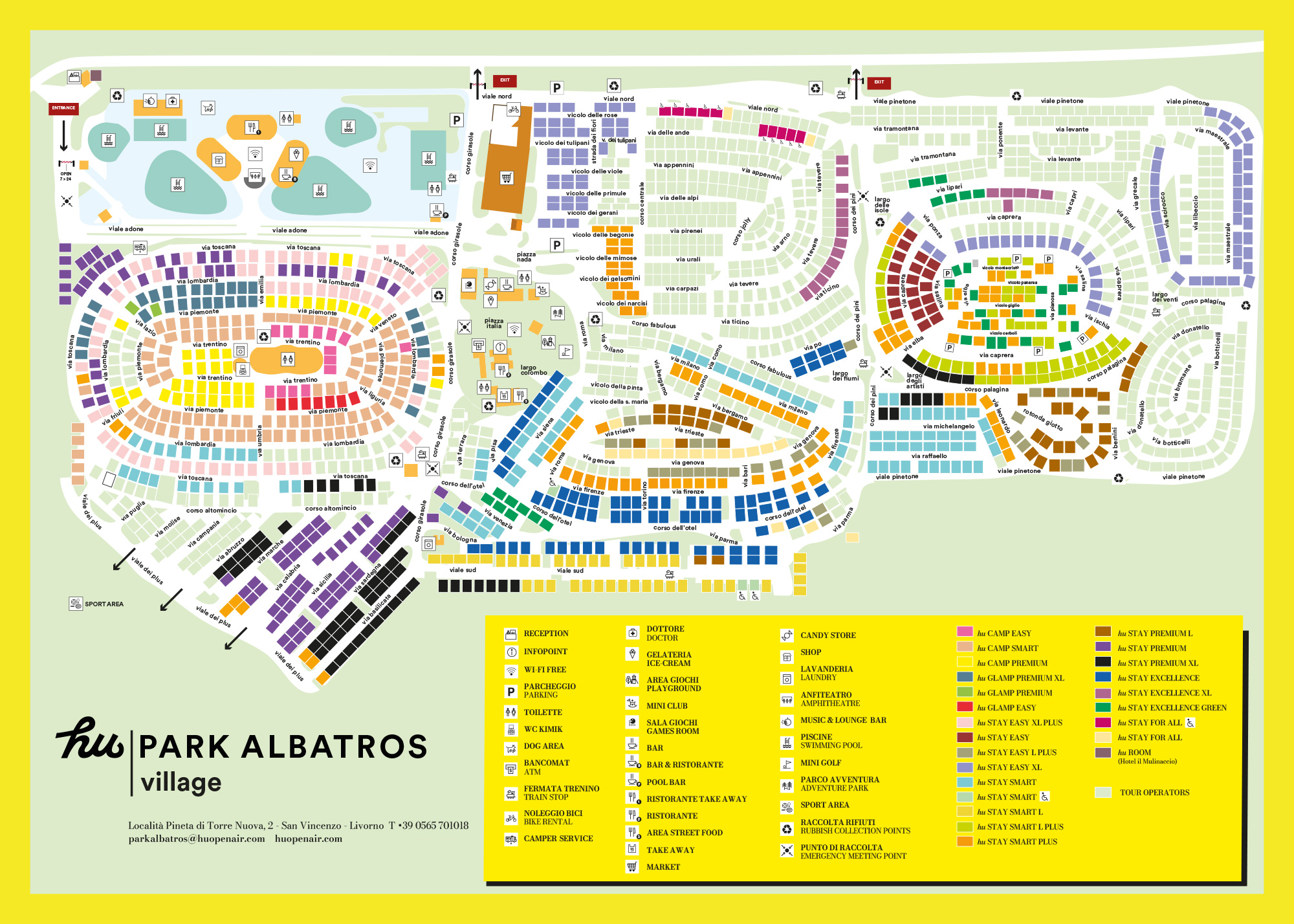 Campsite map hu Park Albatros village