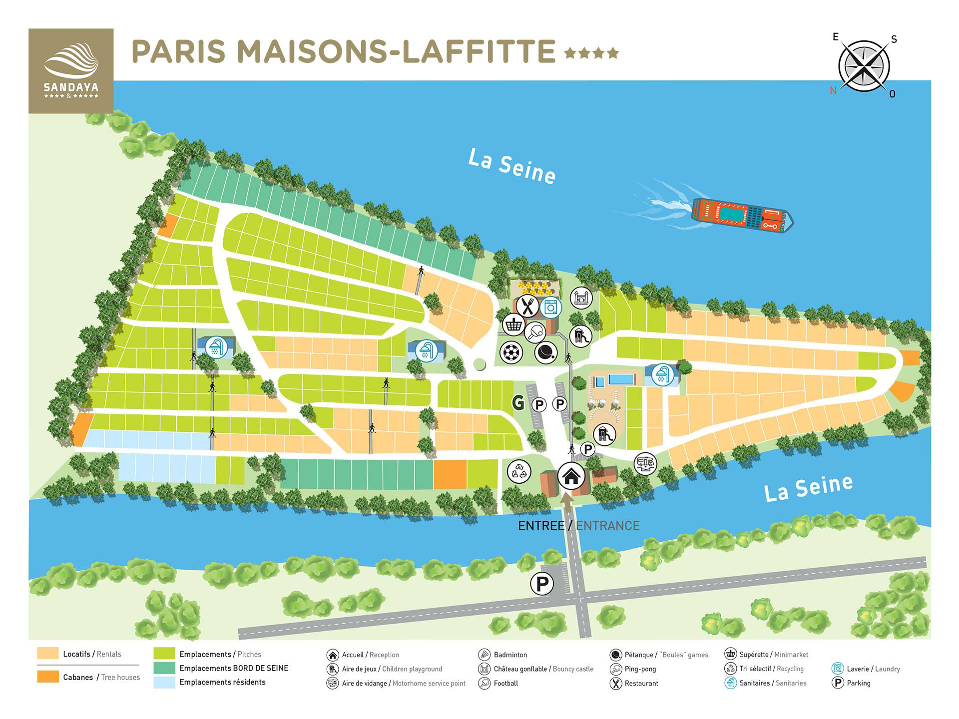 Campsite map International de Maisons Laffitte