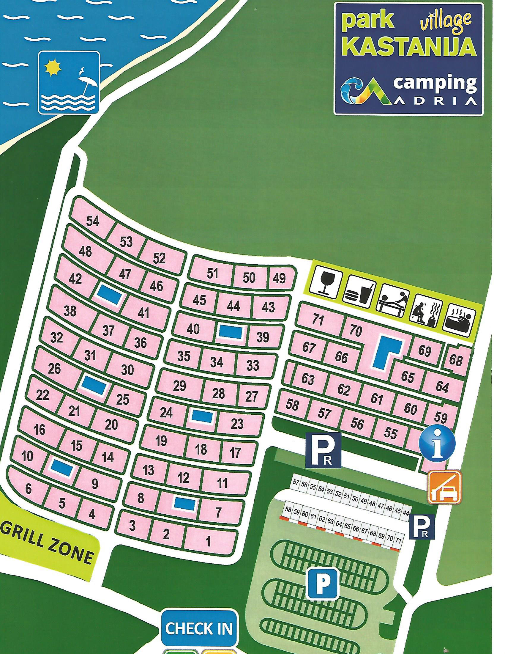 Campsite map Kastanija Resort