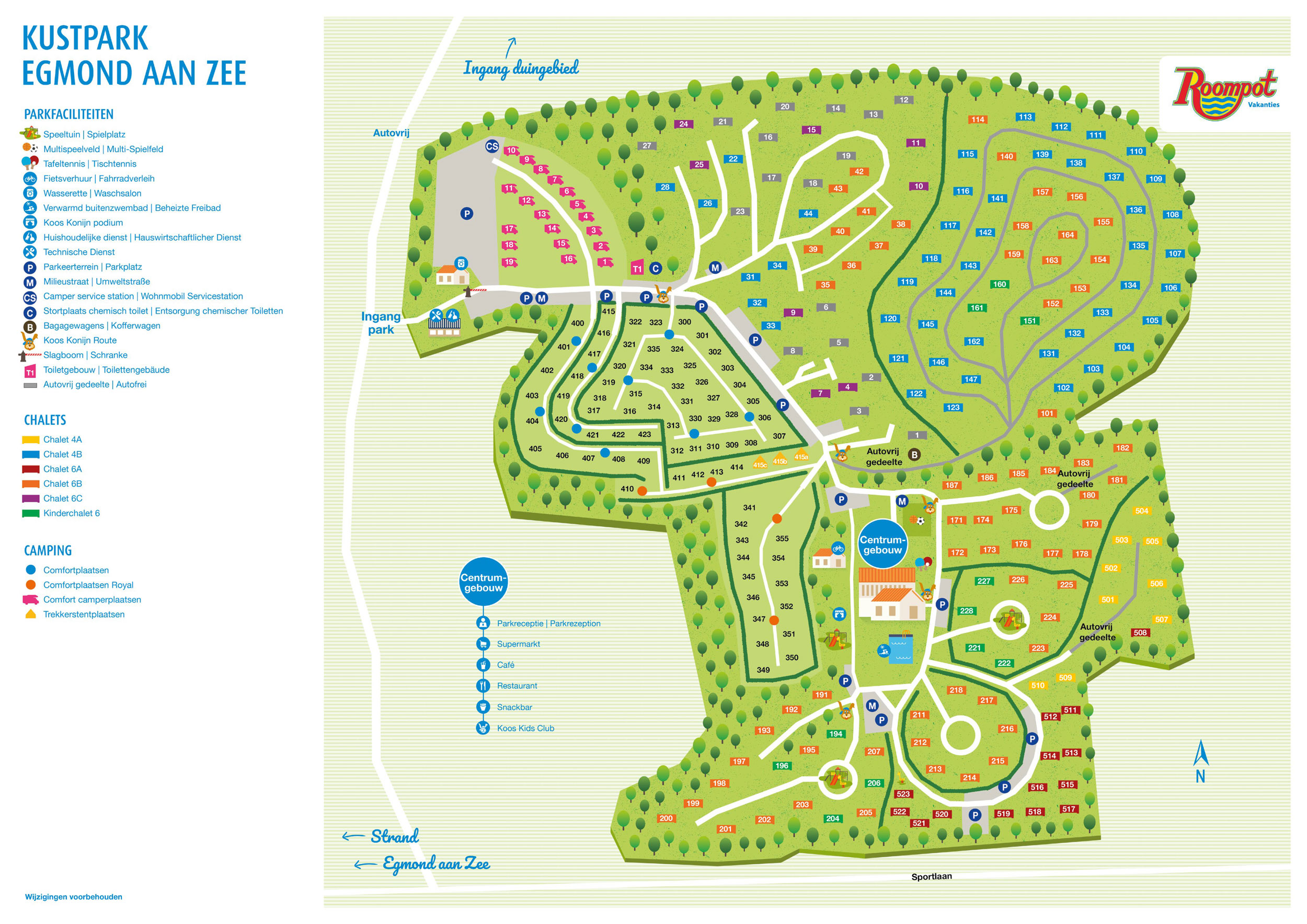 Campsite map Kustpark Egmond aan Zee