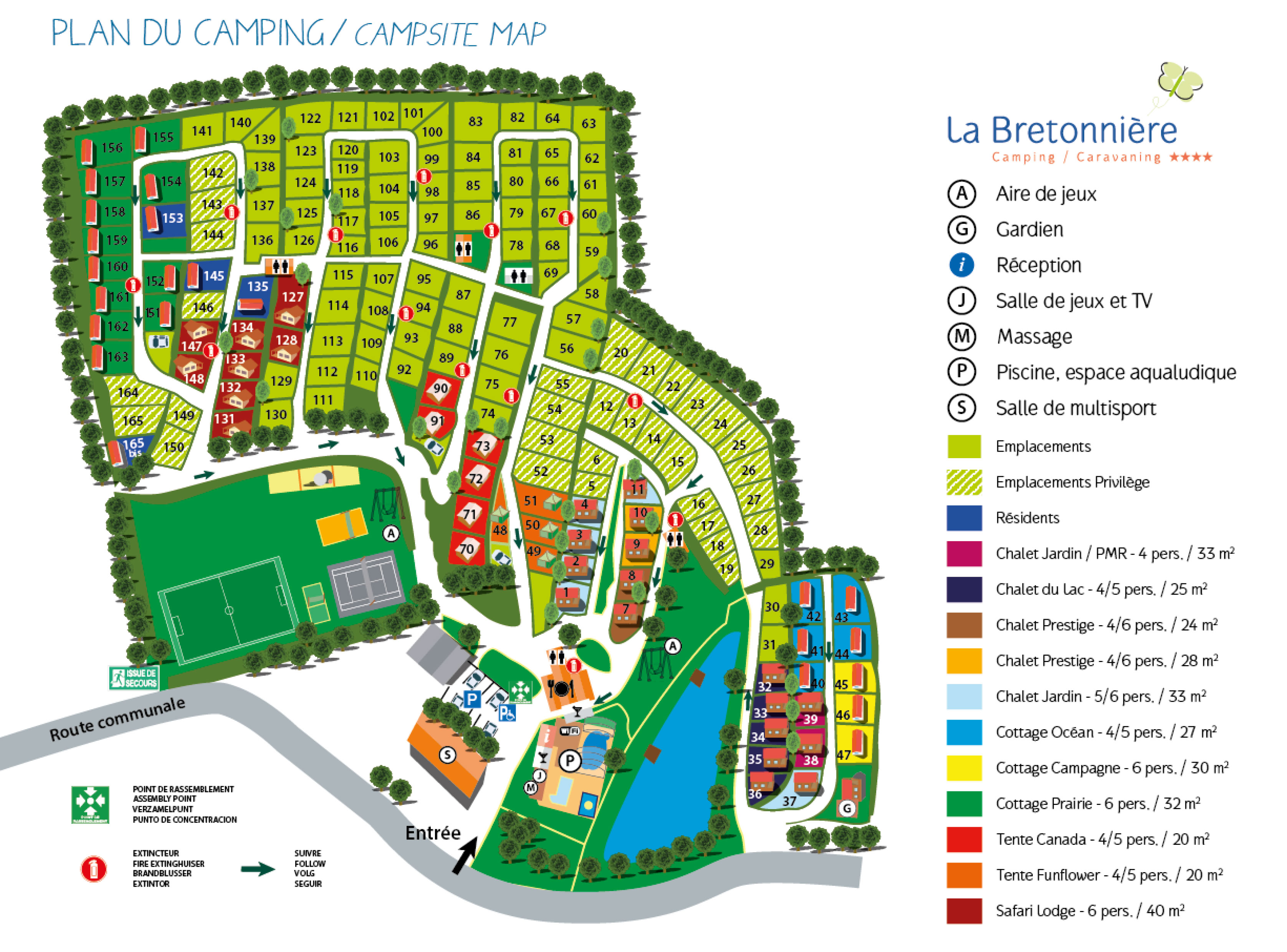 Campsite map La Bretonnière