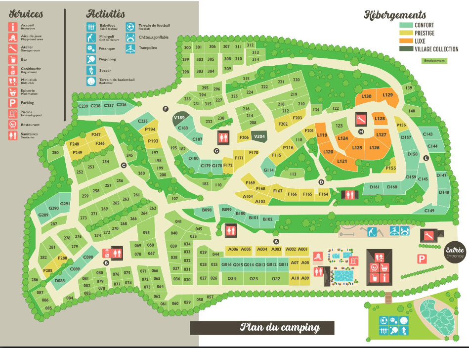 Campsite map La Clémentine