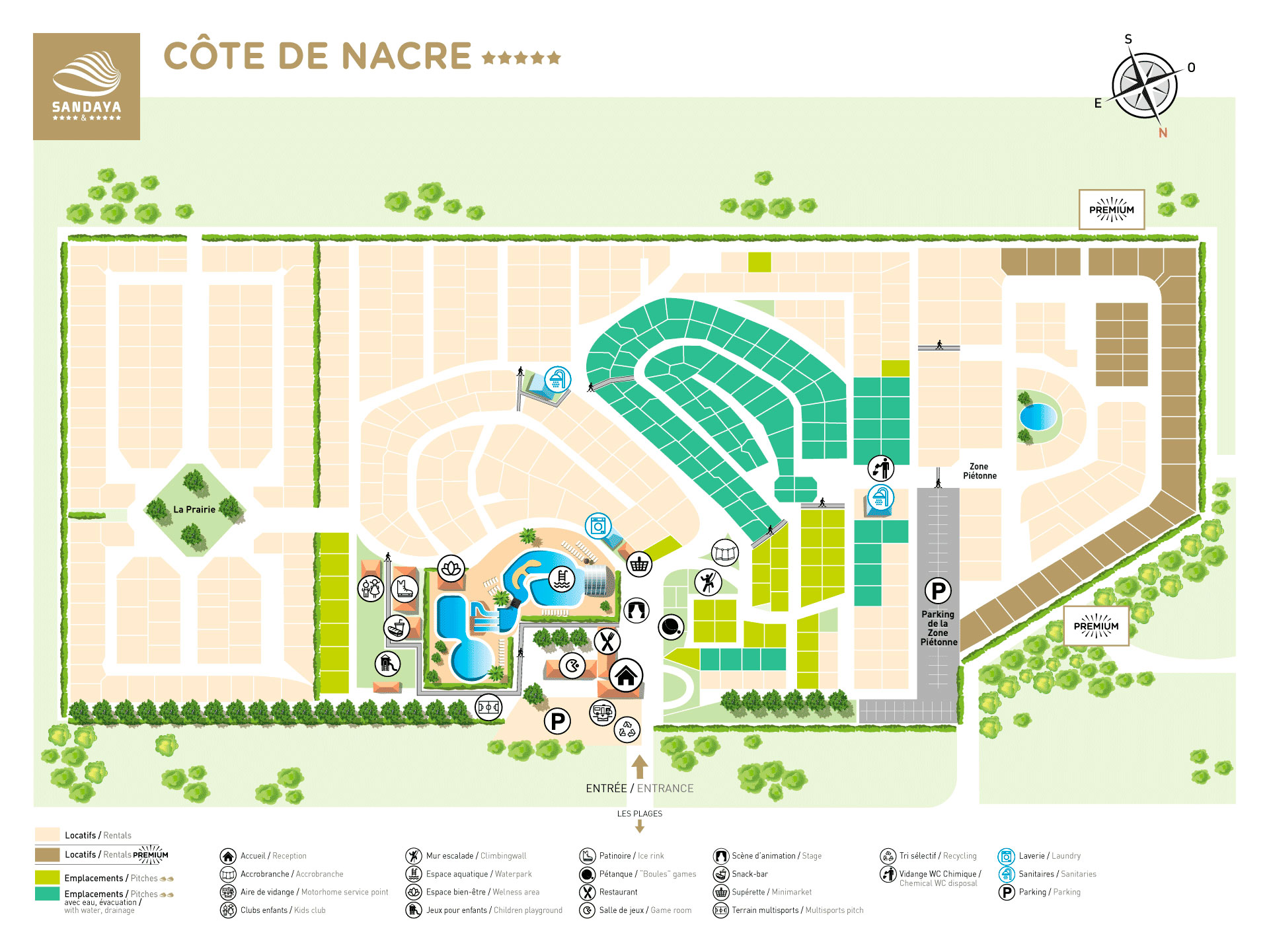 Campsite map La Côte de Nacre
