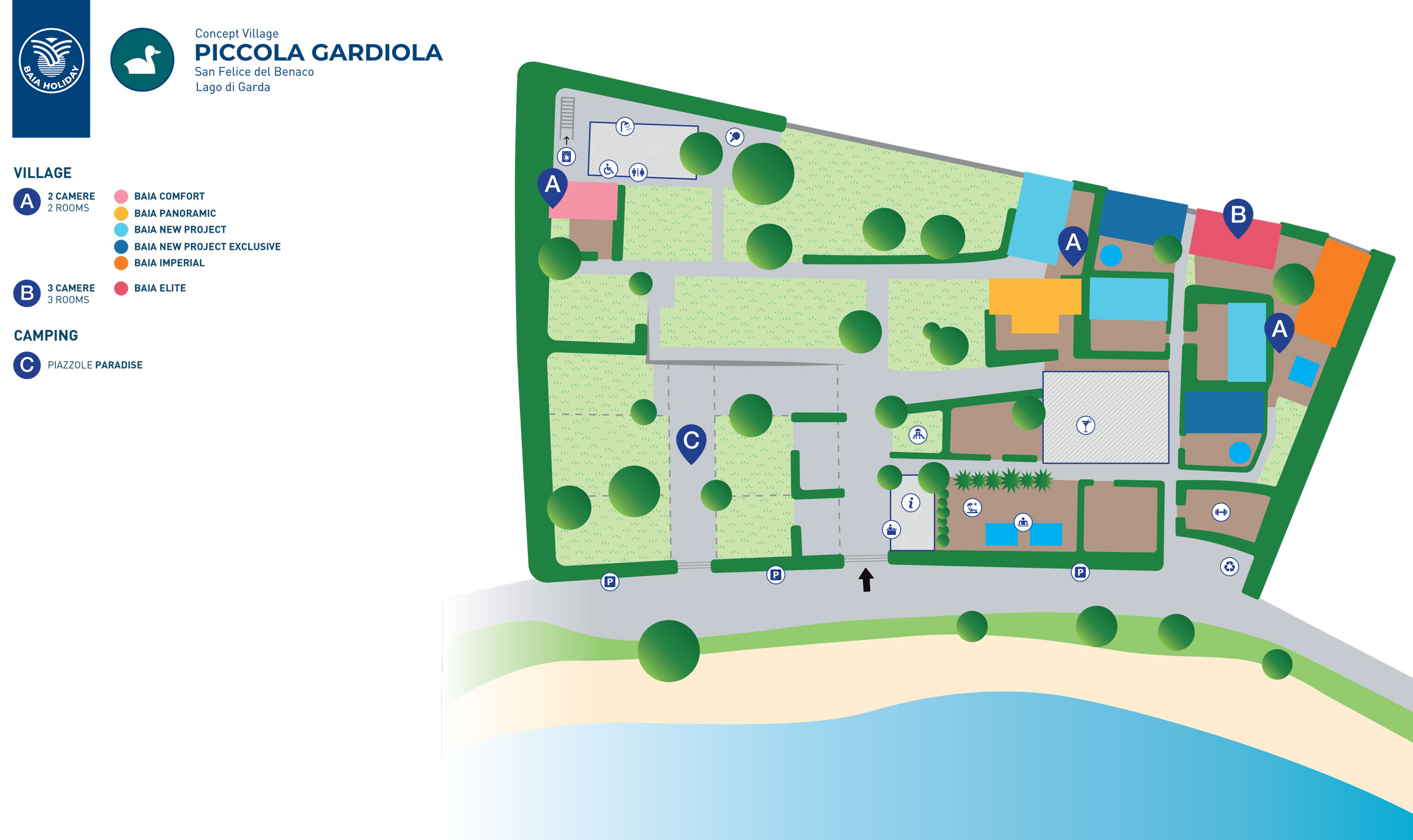 Campsite map La Gardiola