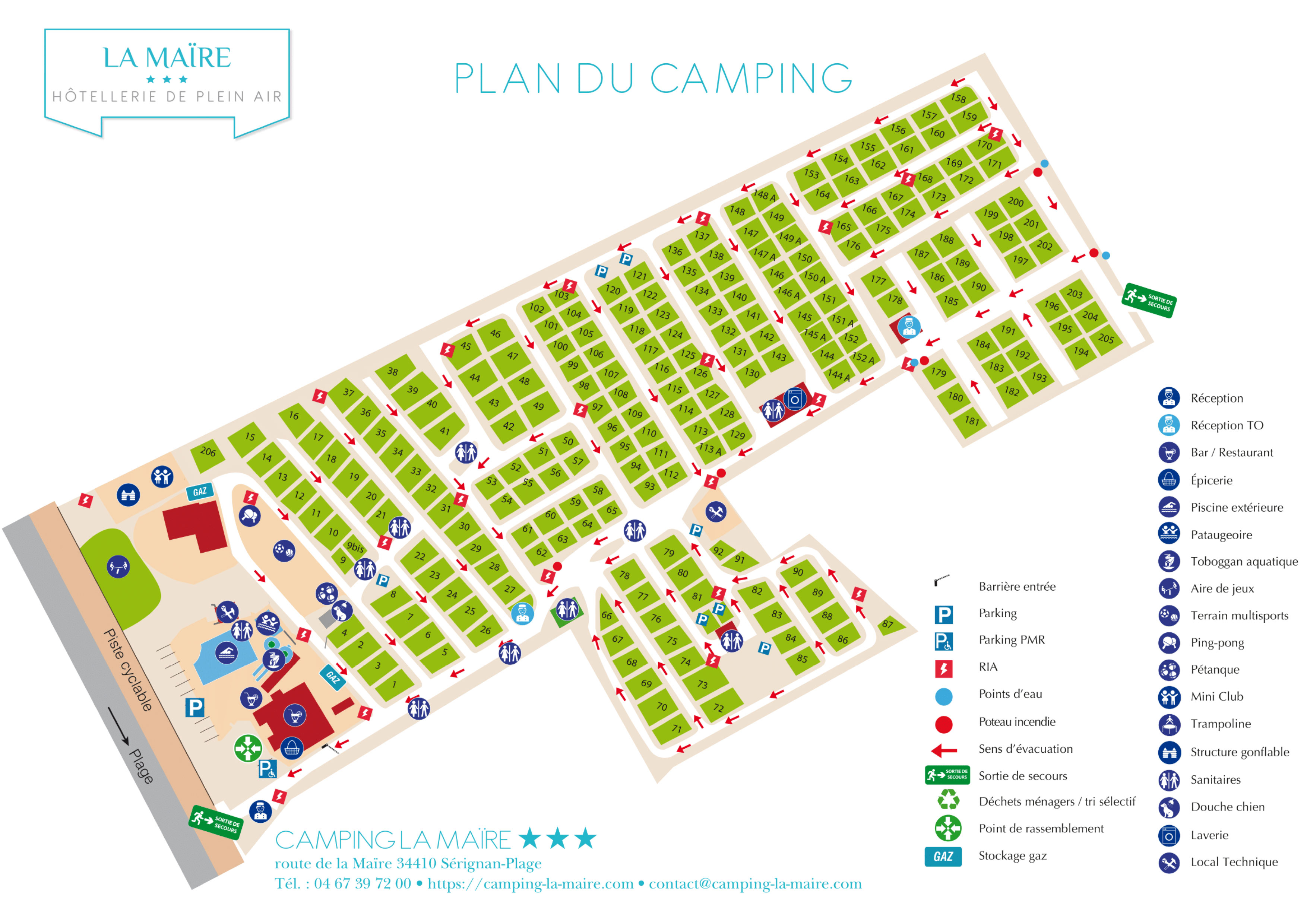 Campsite map La Maïre