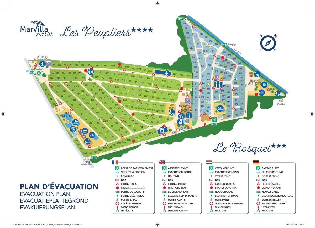 Campsite map La Marina de Canet (Les Peupliers - Le Bosquet)