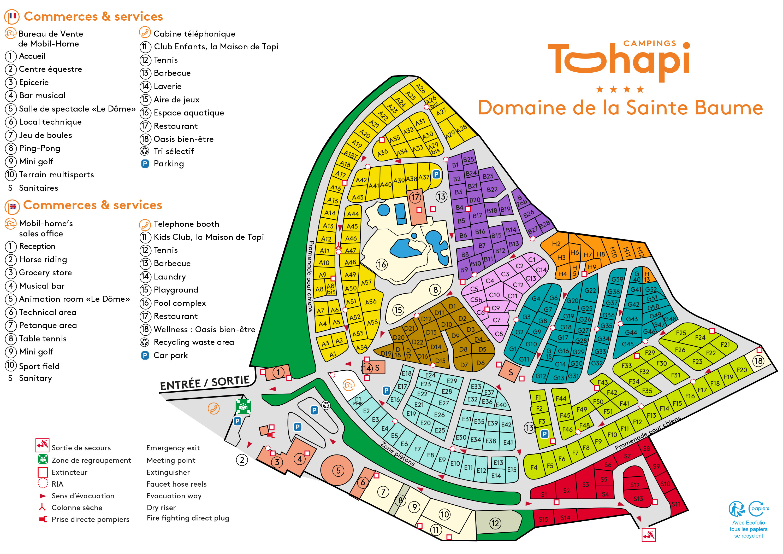 Campsite map La Sainte Baume