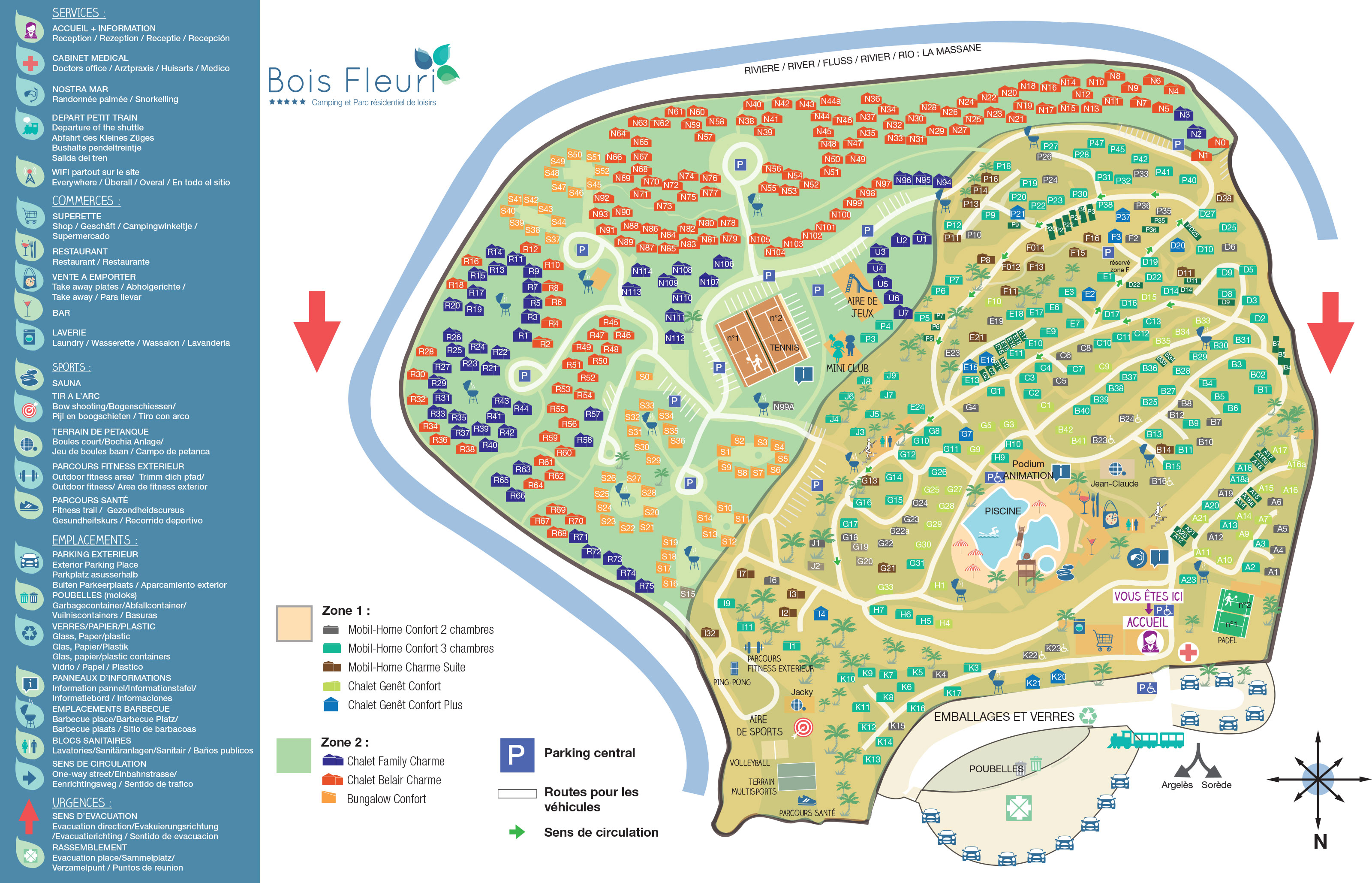 Campsite map Le Bois Fleuri