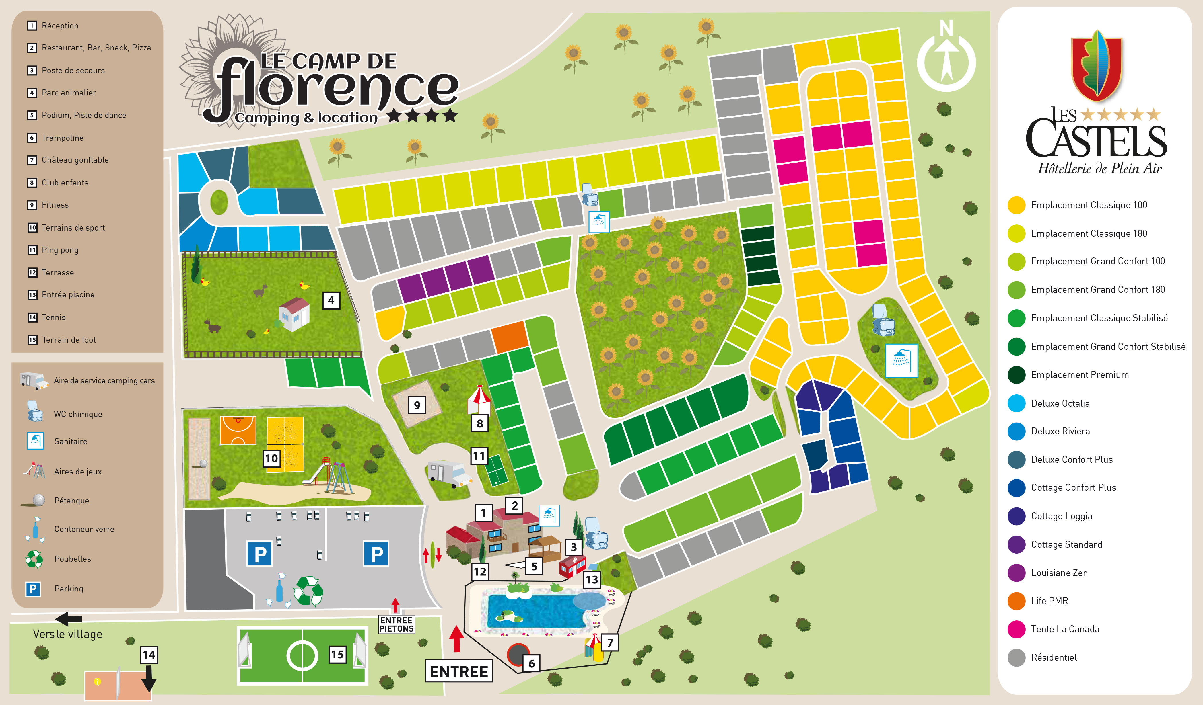 Campsite map Le Camp de Florence