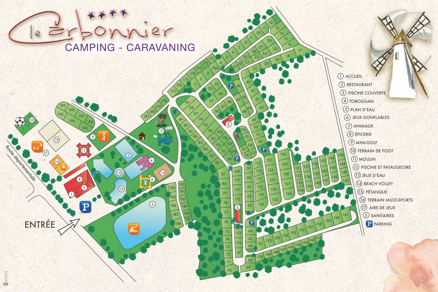 Campsite map Le Carbonnier