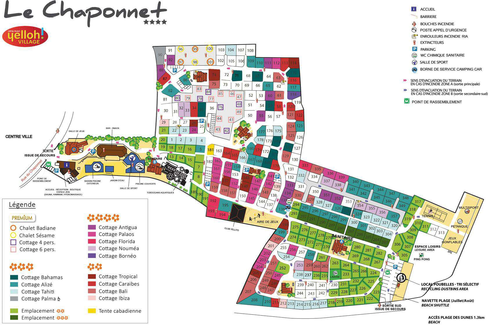 Campsite map Le Chaponnet 