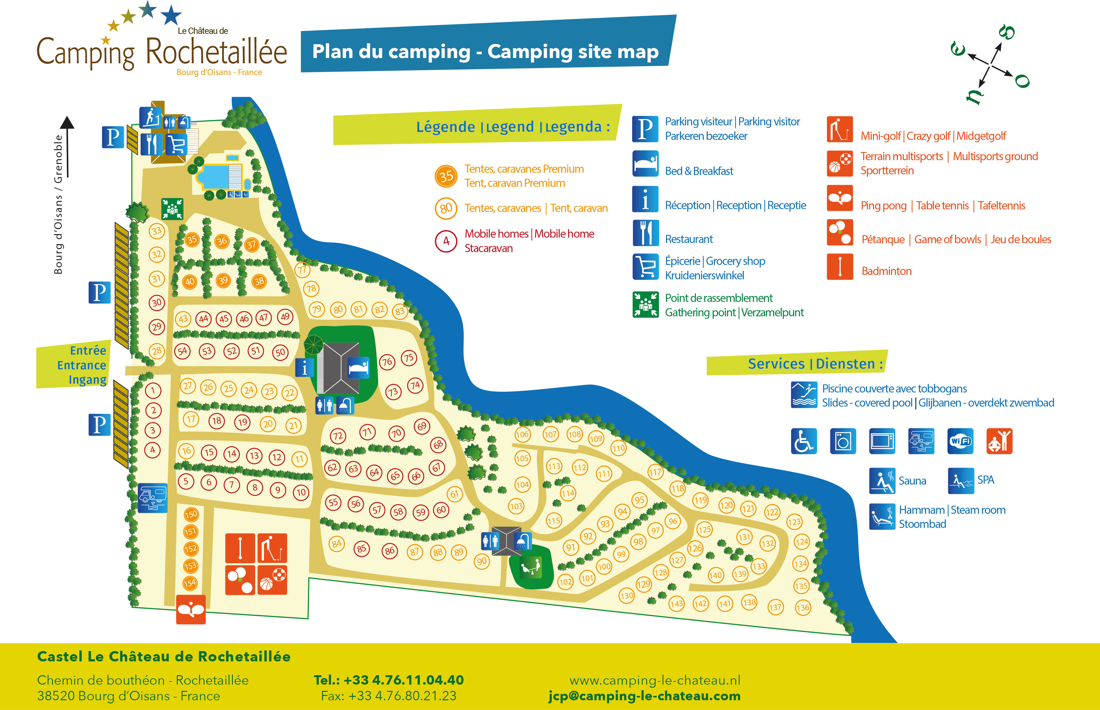 Campsite map Le Château de Rochetaillée