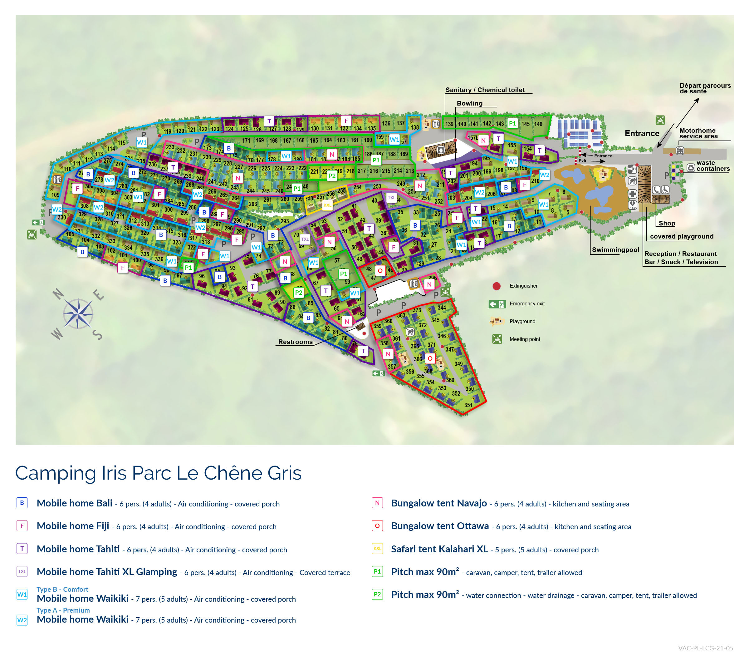 Campsite map Le Chêne Gris