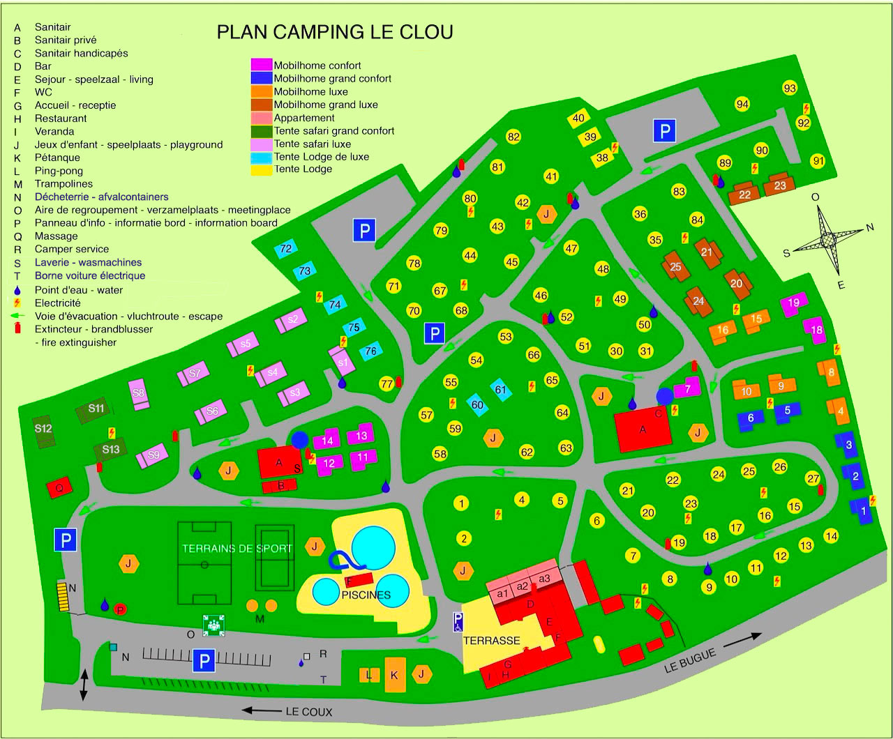 Campsite map Le Clou